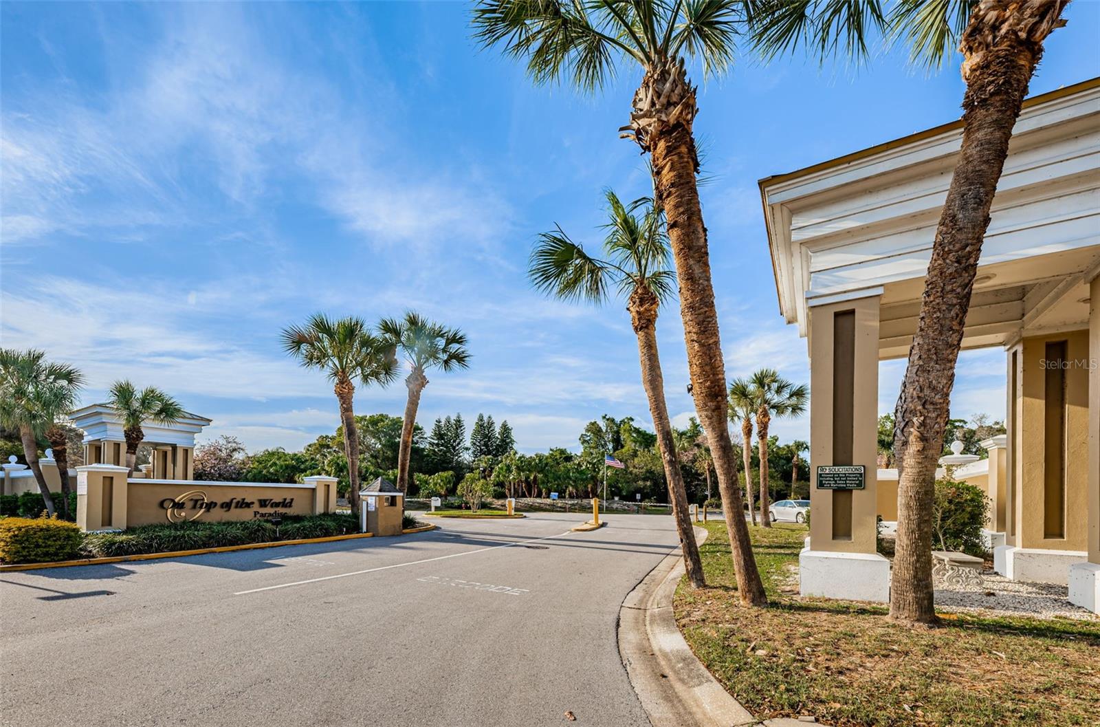 Gated private entranceway.