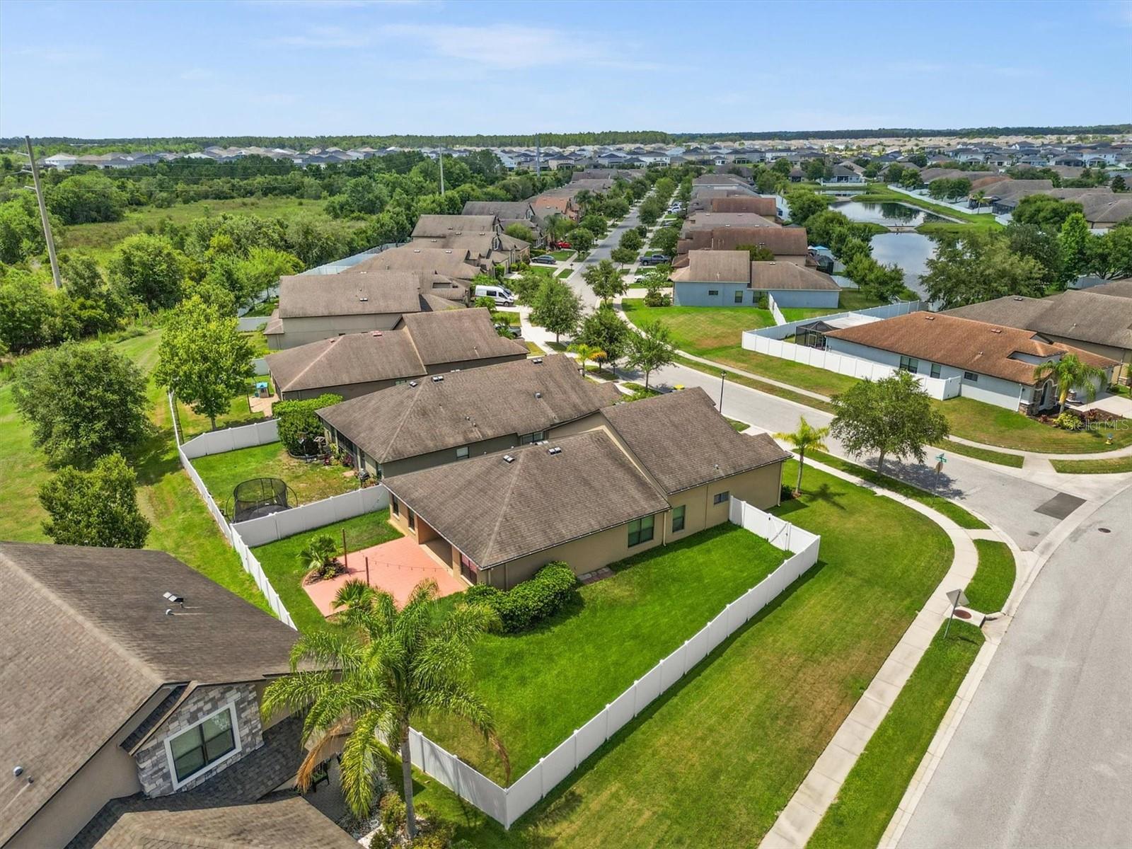 Oversized, fenced corner lot