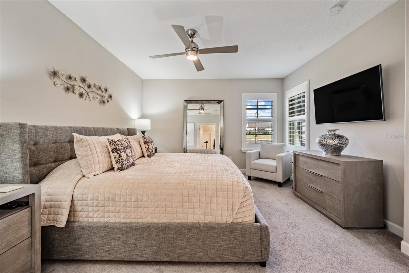 Owners retreat with sitting area overlooing pond