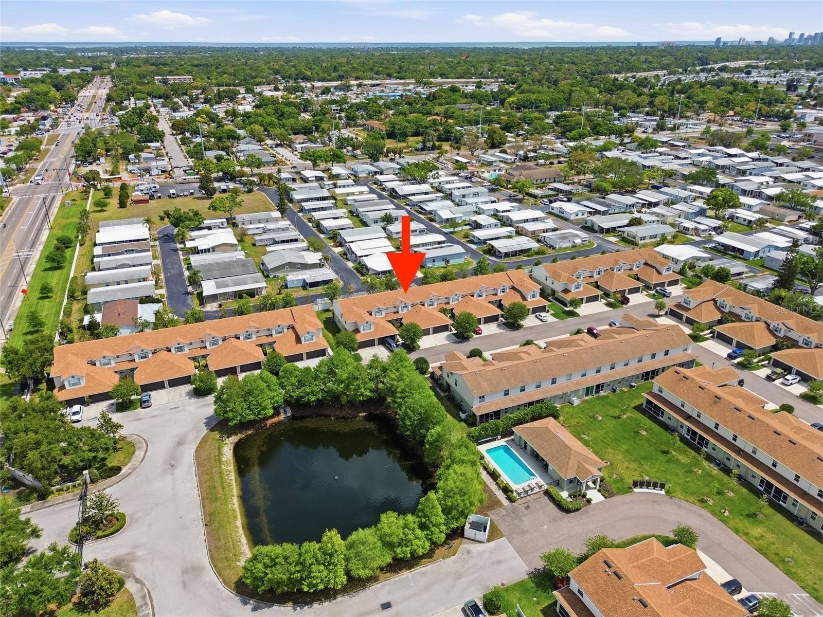 Ariel View Showing Community Pool