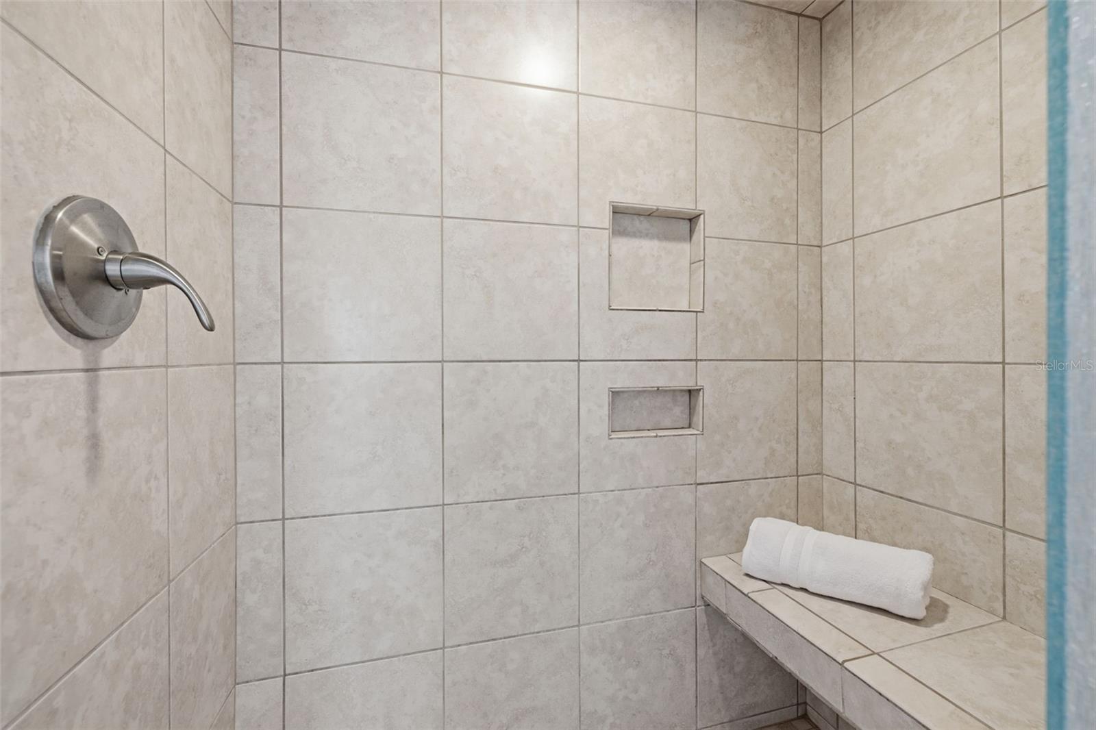 Main Bathroom Shower with bench