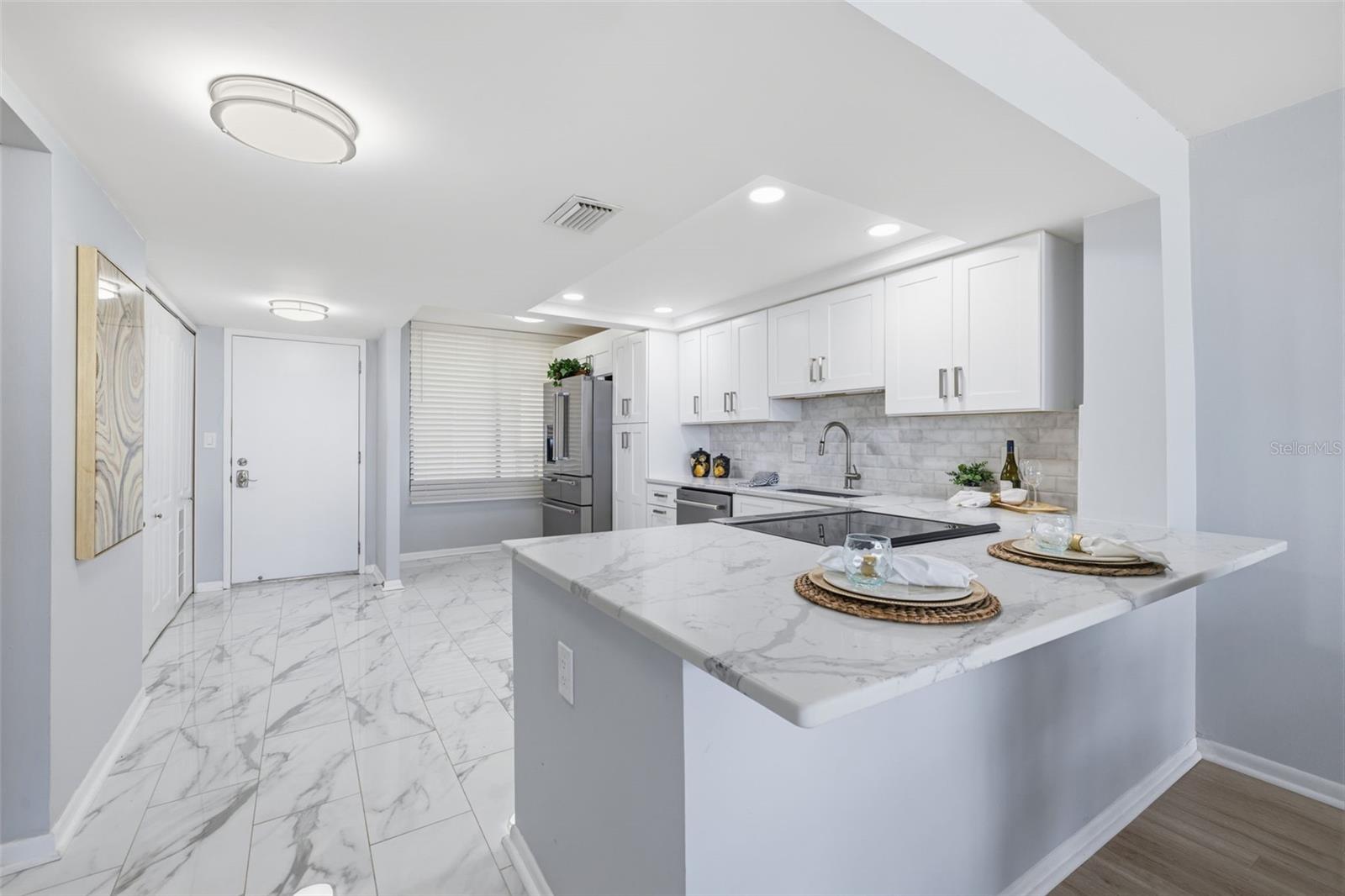 Entry and kitchen area