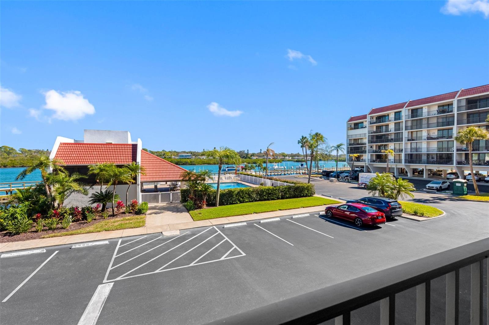 ... Long Range Water Views from Residence 204.. Second floor unit gives you the option of Stairs or elevator. View from all Liivng Areas, Primary Bedroom and 25 Foot Balcony fronting both Liivng room & Master Bedroom Suite.