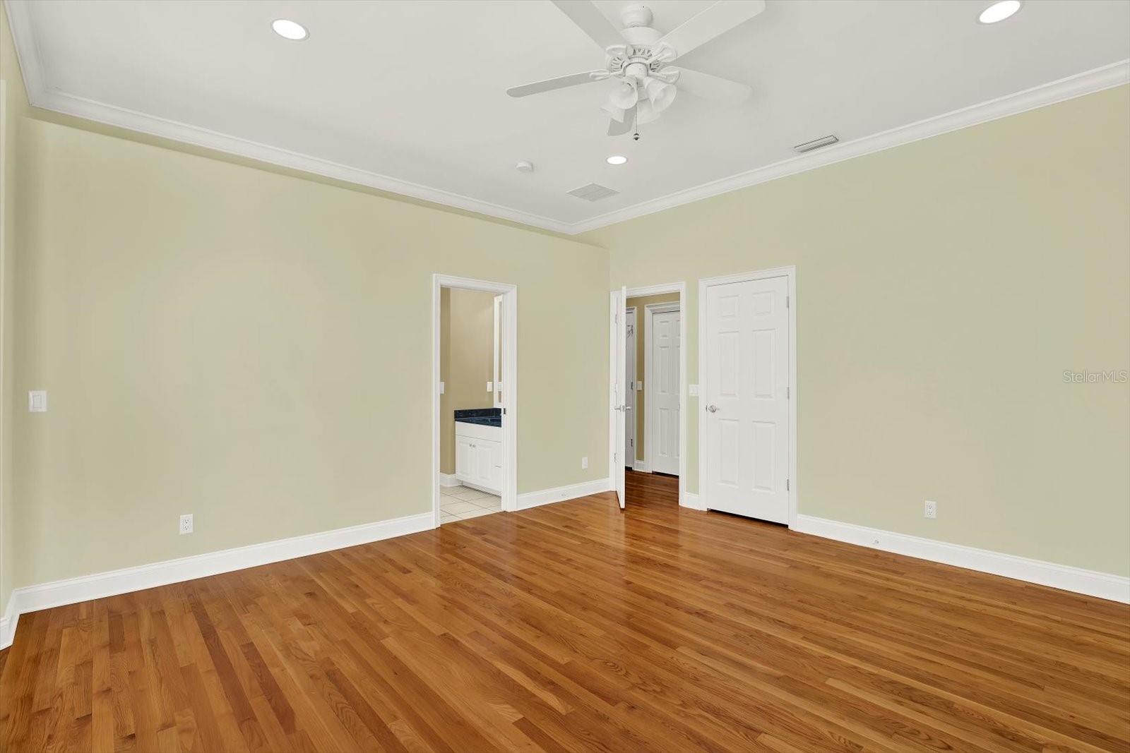 The fourth bedroom shares the jack and jill bathroom and has a large walk-in closet.