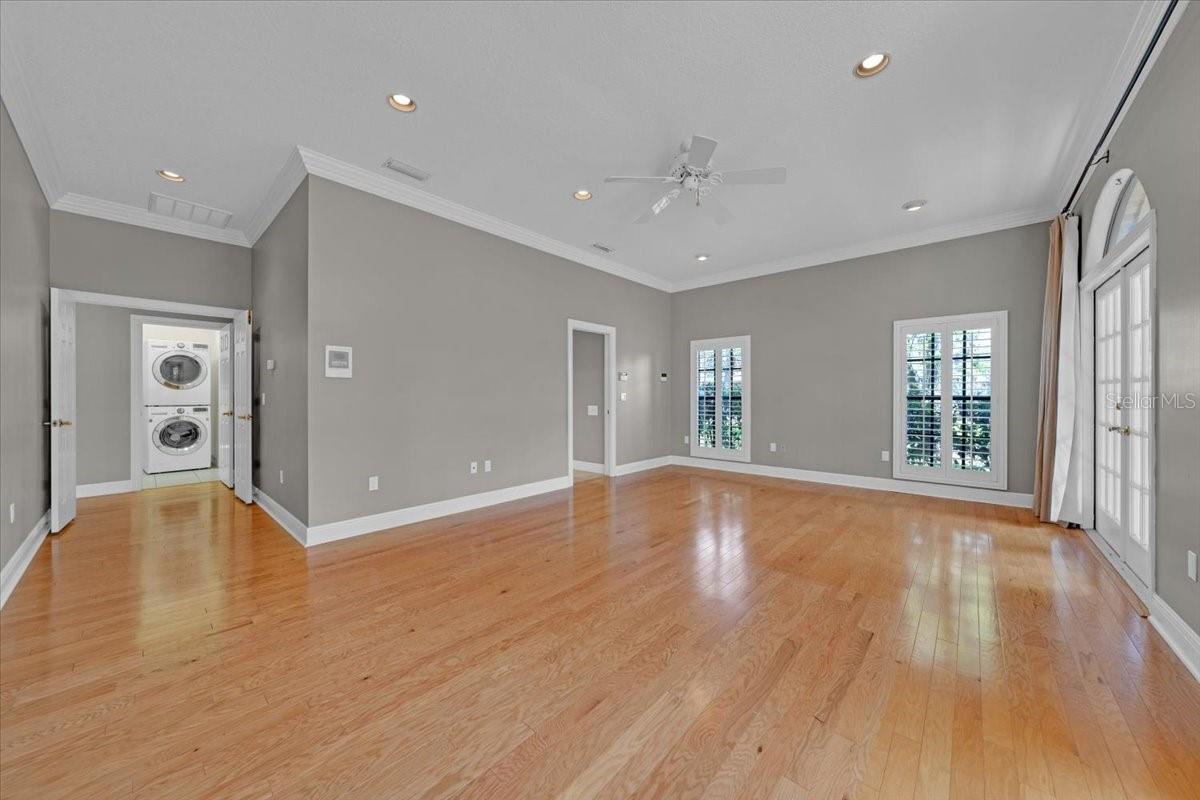 Laundry access from the primary suite.