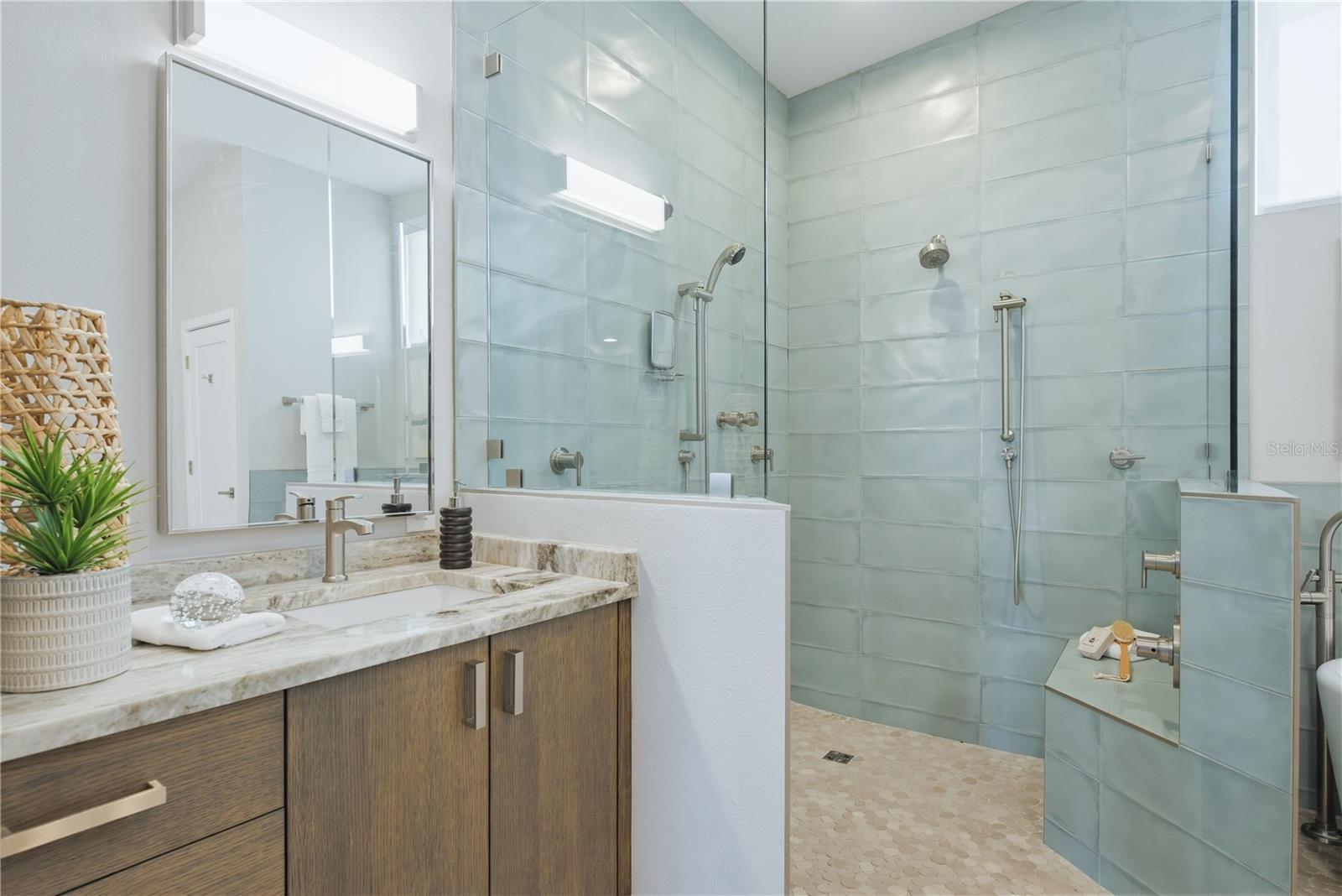 Primary Suite Shower with Dual Controls