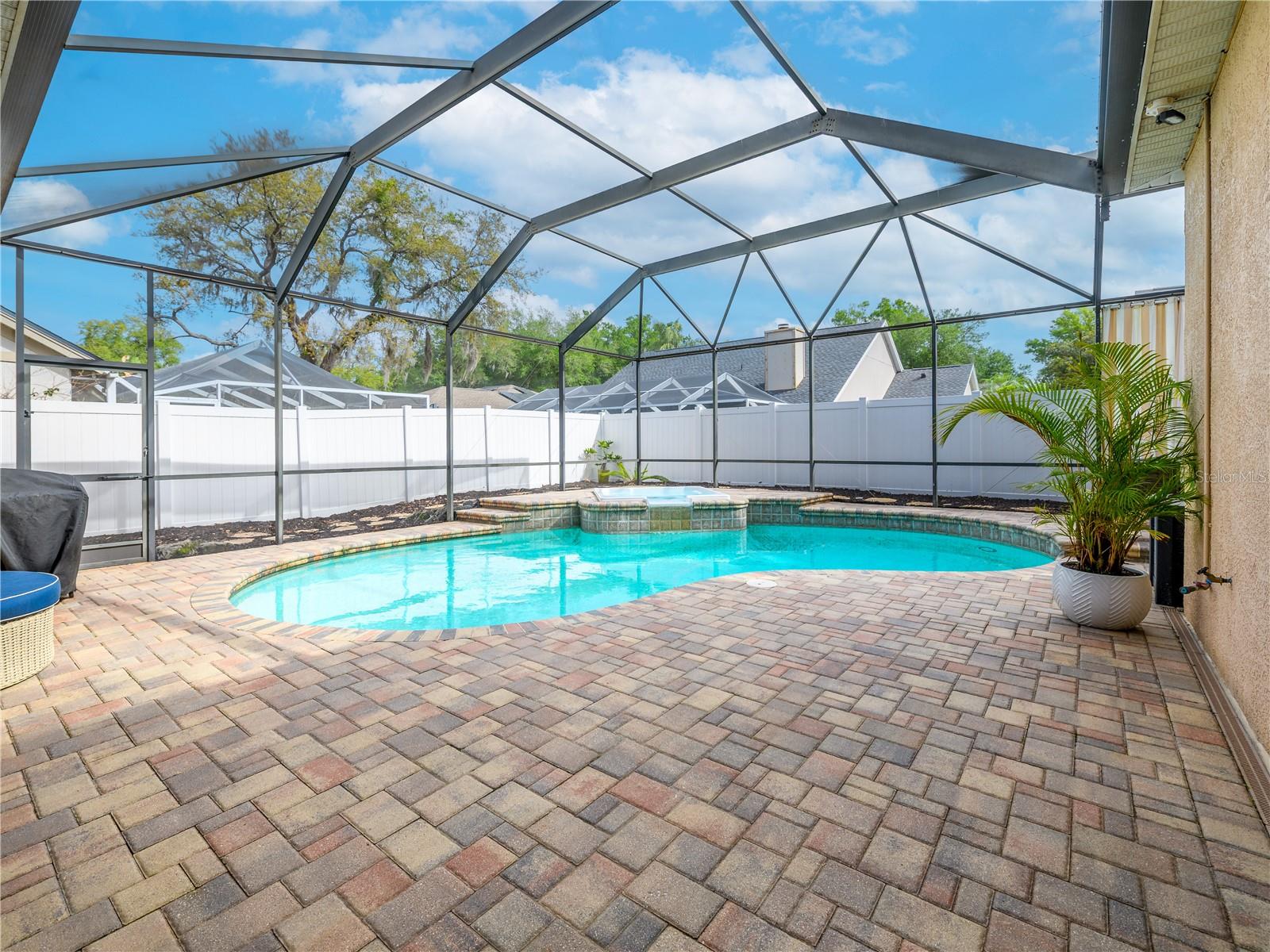 Beautiful pavered screened lanai