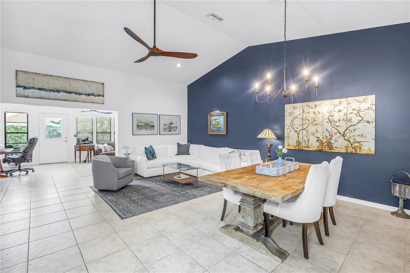 Designer Style Vaulted Ceilings and Bold Accent Wall; Wide Open Spaces, Lots of Light