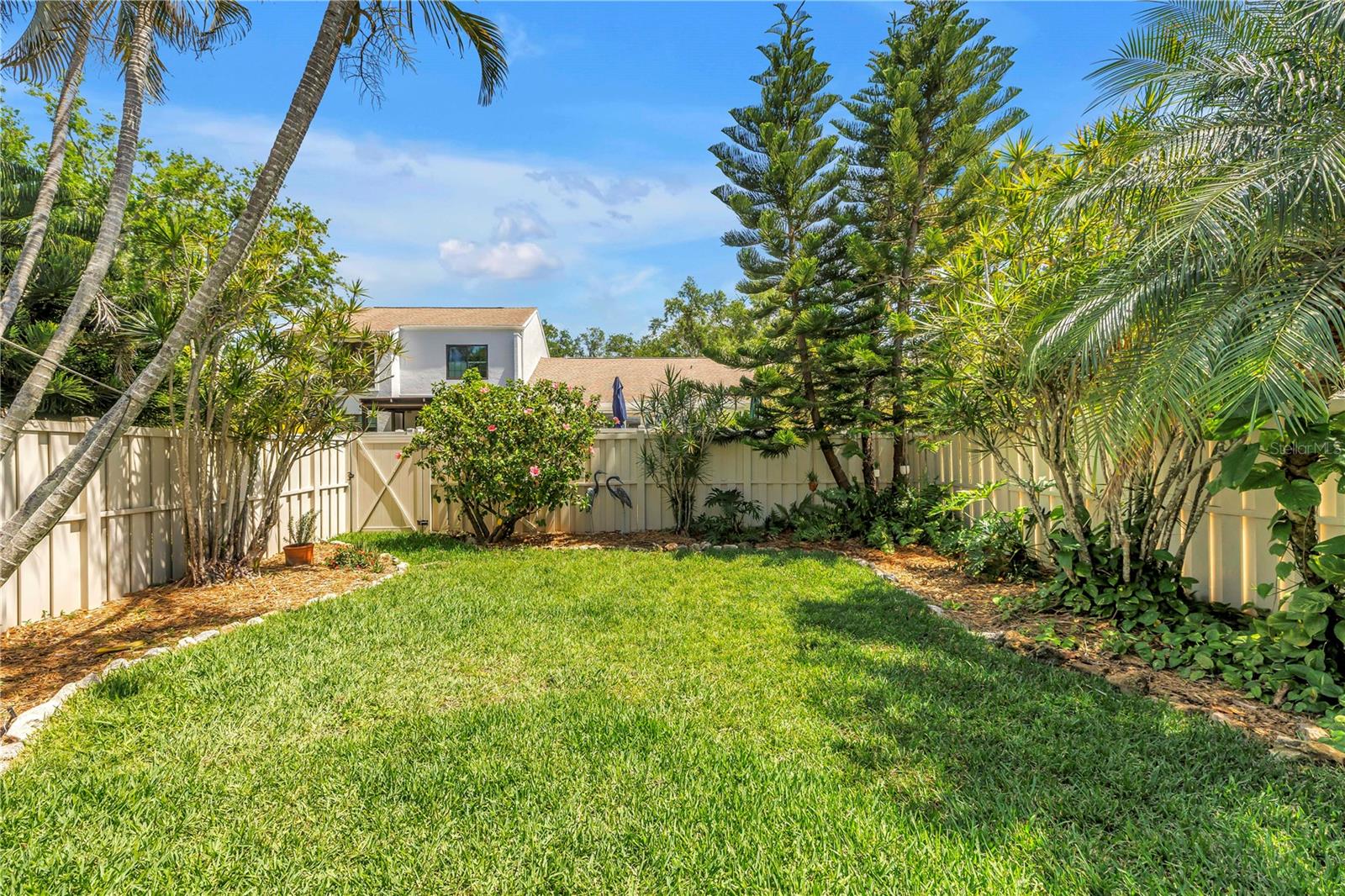 Really a significant yard space.  Throw a ball to Lady or the Tramp.