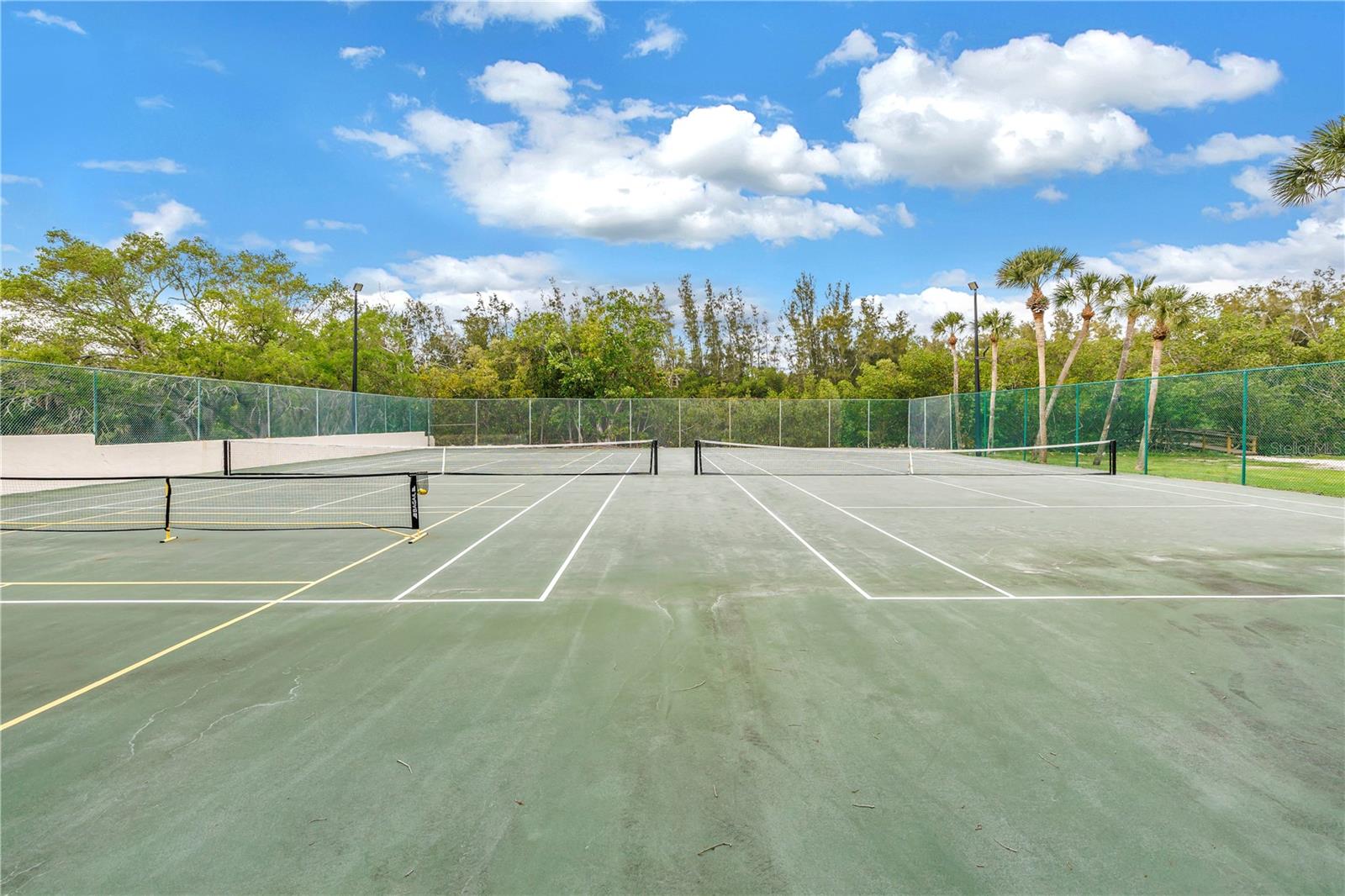 Resort Style Recreation Facility Courts are in amazing condition.  Parking for 20 cars adjacent between pool and courts.