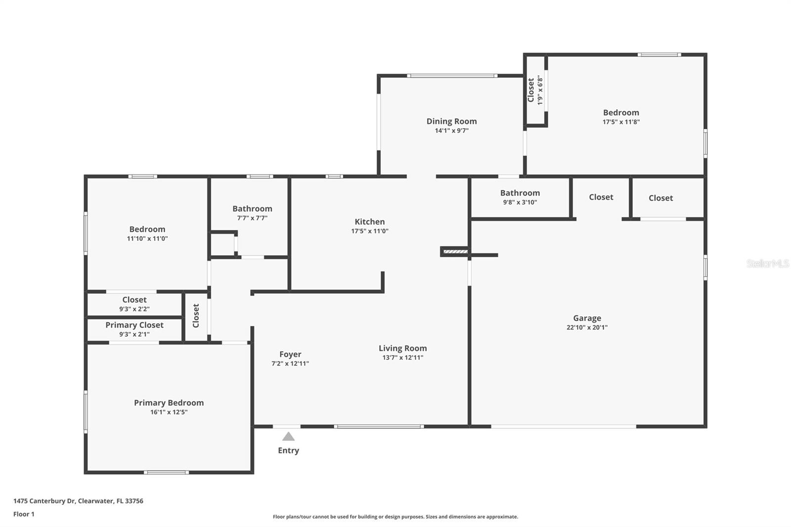 1475 CANTERBURY DR, CLEARWATER, FL, 33756