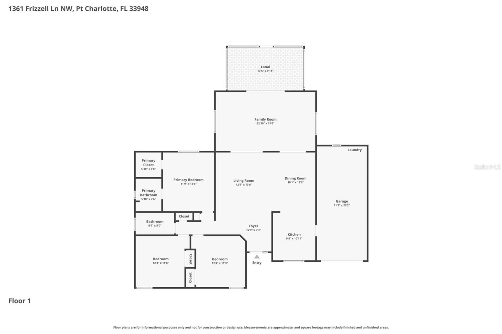 1361 FRIZZELL LN NW, PORT CHARLOTTE, FL, 33948