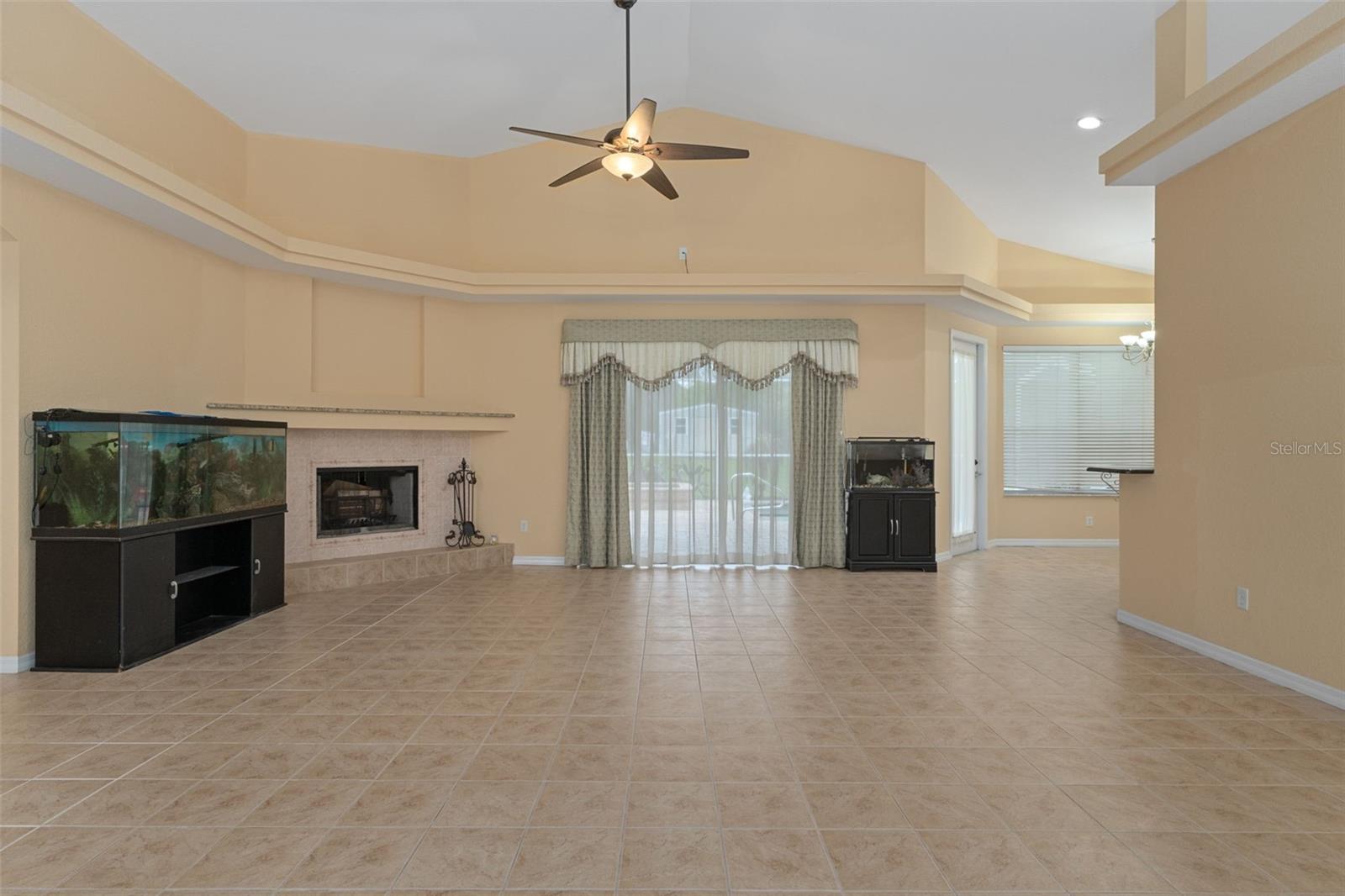 Great Room with Sliding glass doors to the Pool Area