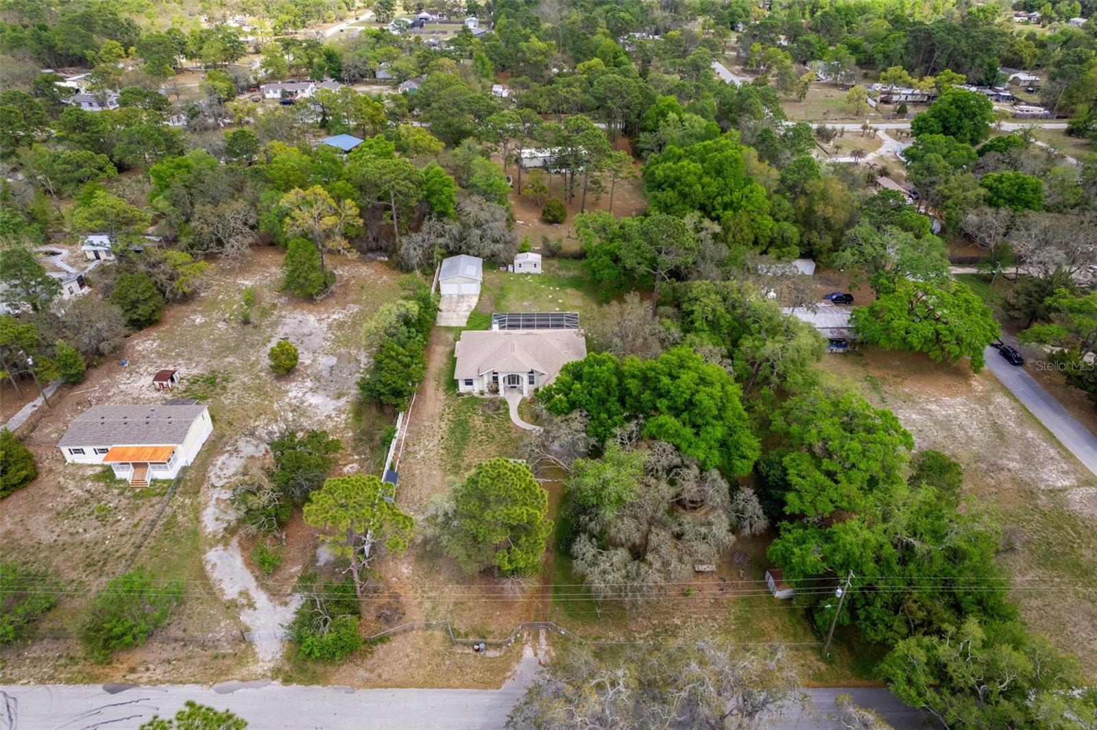 Aerial View of the front of the Property