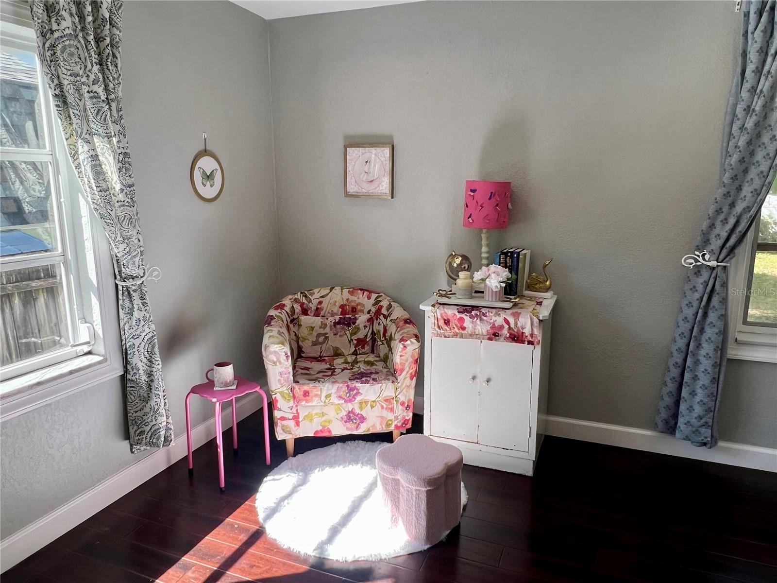 A quiet, not-so-little nook for a personal library, to have a cup of tea or for however you start your day.