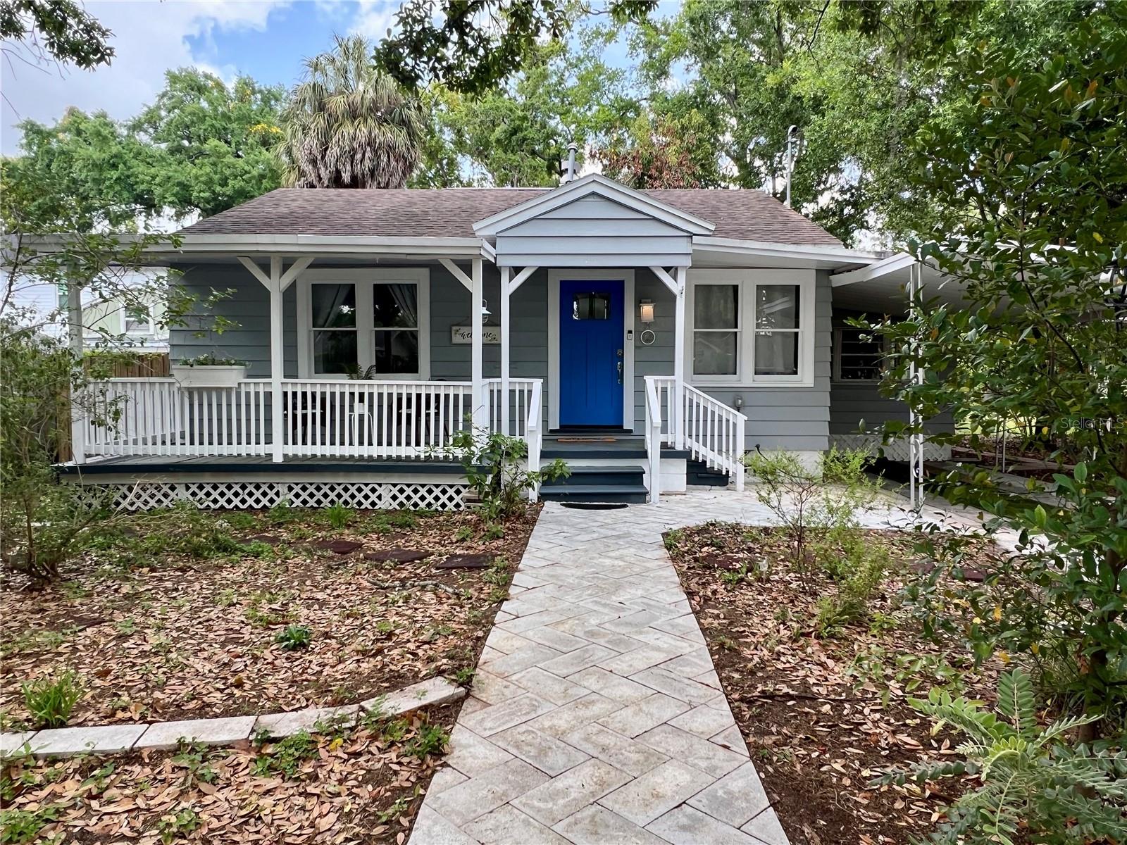 Paved walk up to this gem of a front door