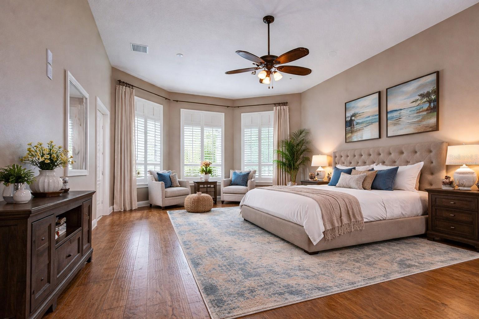 Virtually Staged Primary Bedroom