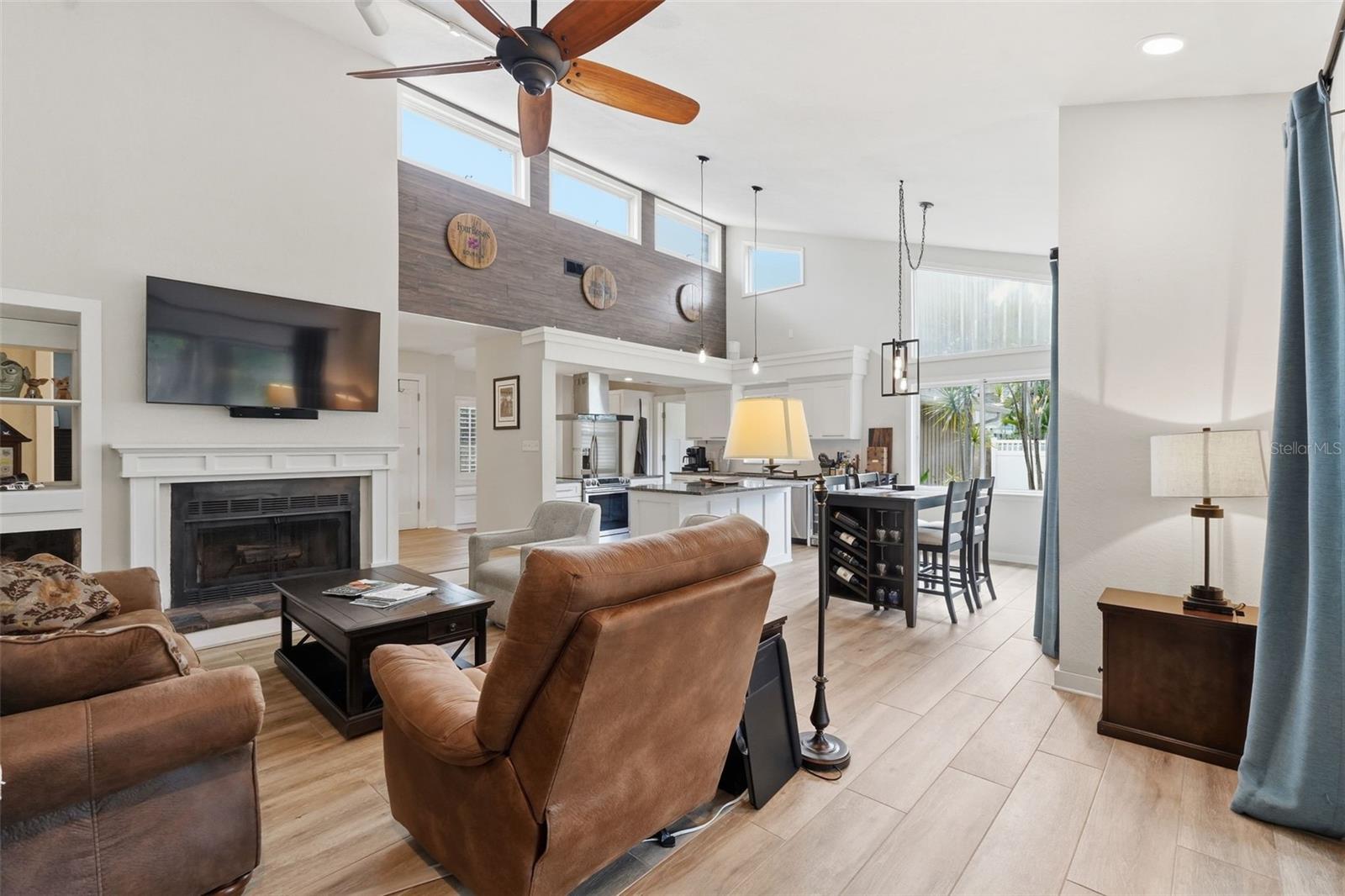 Charming wood burning fireplace