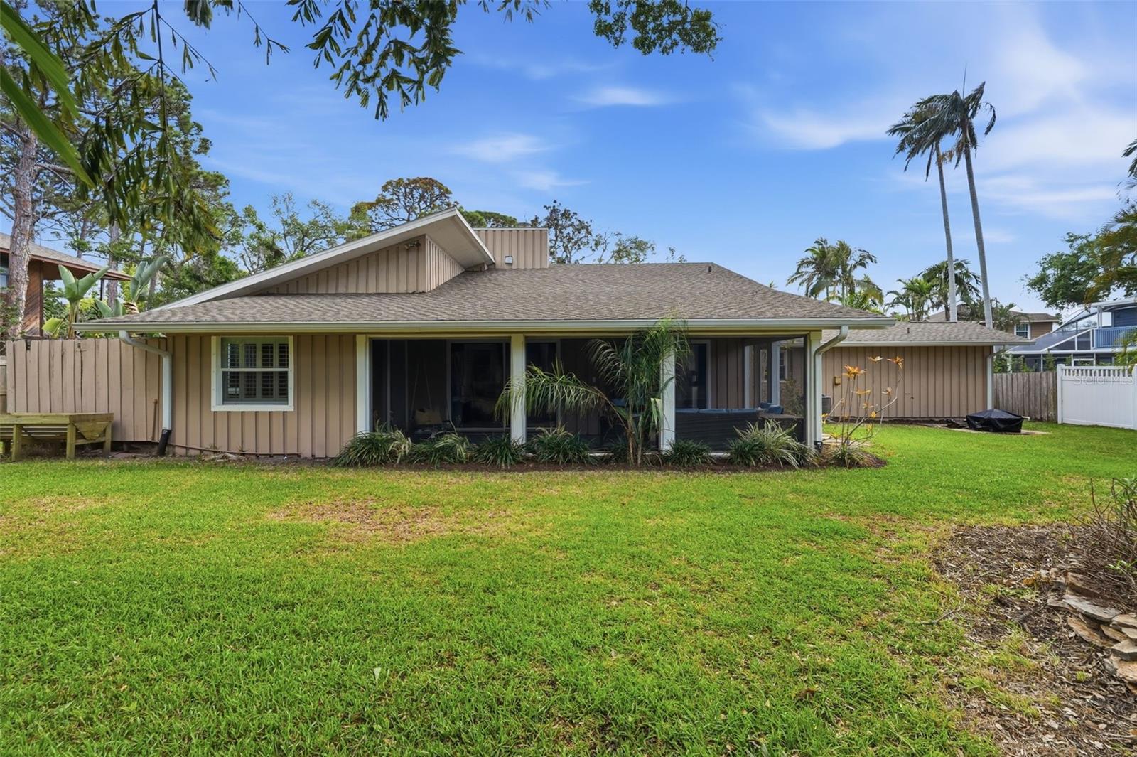 Fully fenced in yard