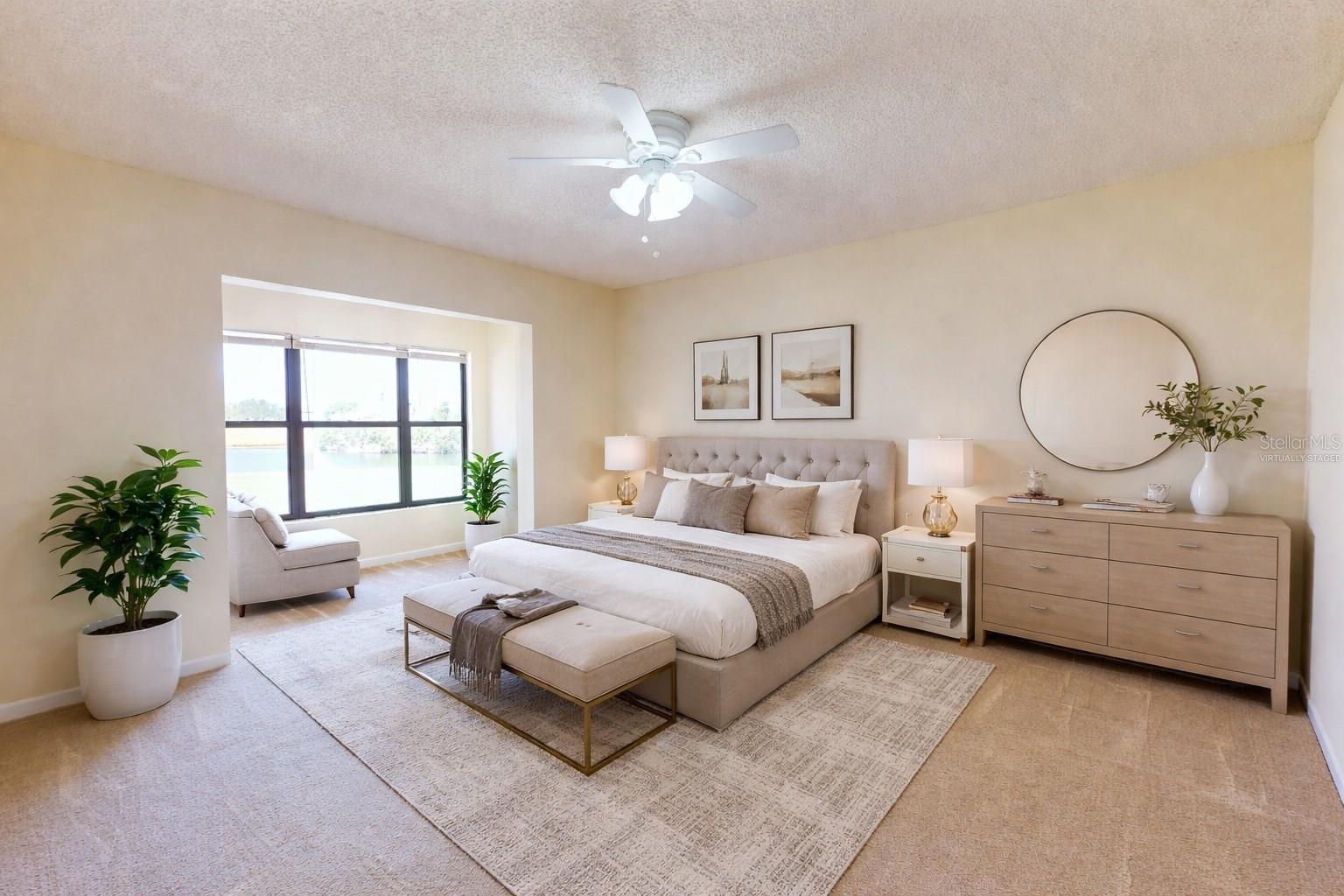 Virtually Staged Master Bedroom