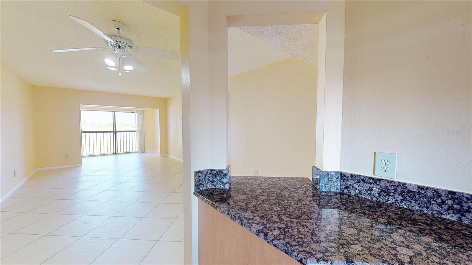 View from Kitchen to Dining & Living Room