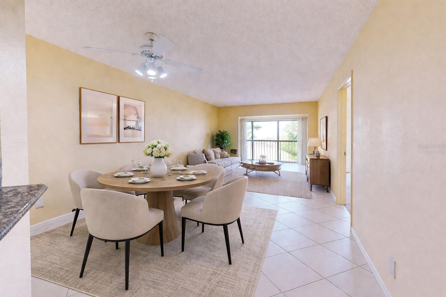 Virtually Staged Dining & Living Room