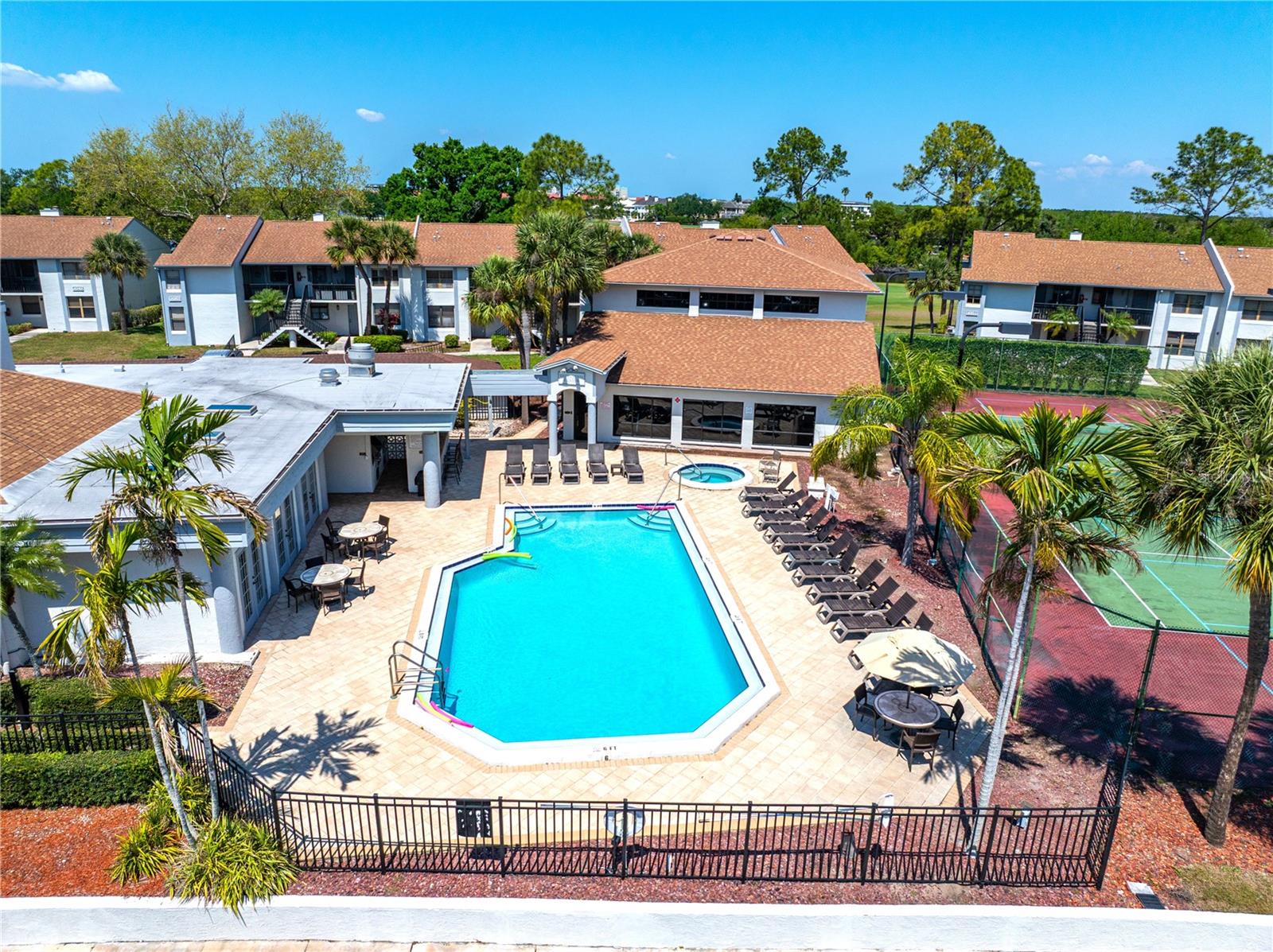 Arial of Amenities. Condo Unit is just behind/across from the Amenities.