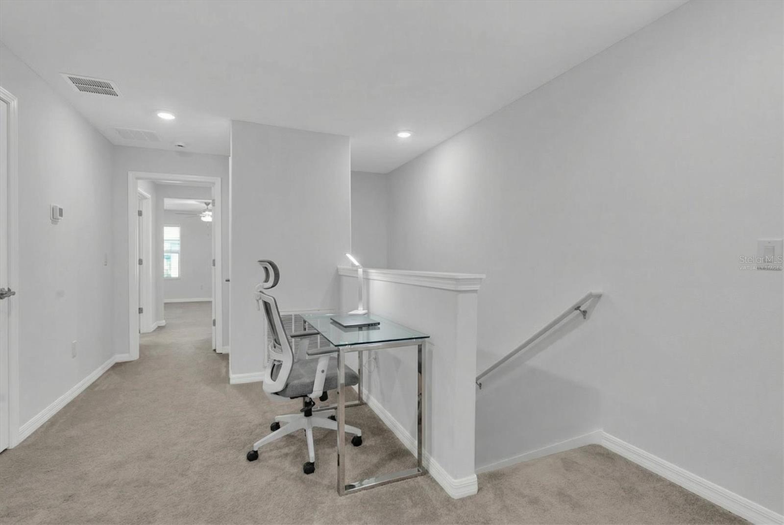 Loft area, virtually staged