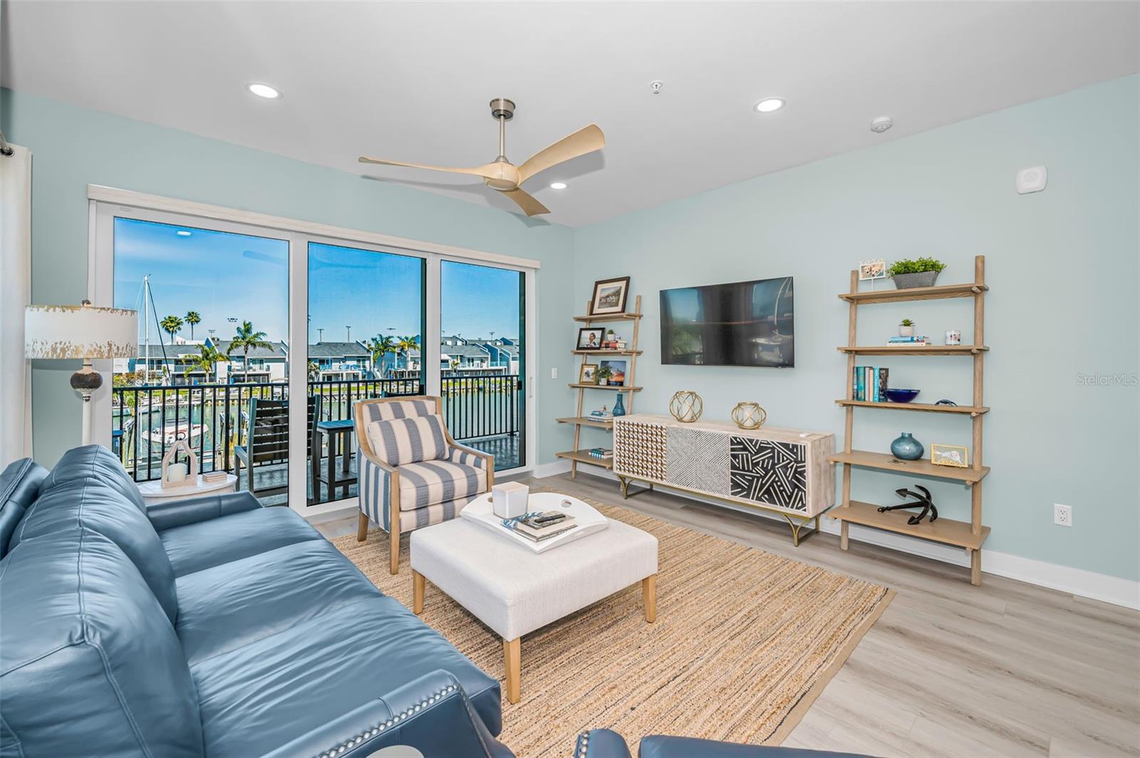 Living area with Sliding Glass door to the balcony