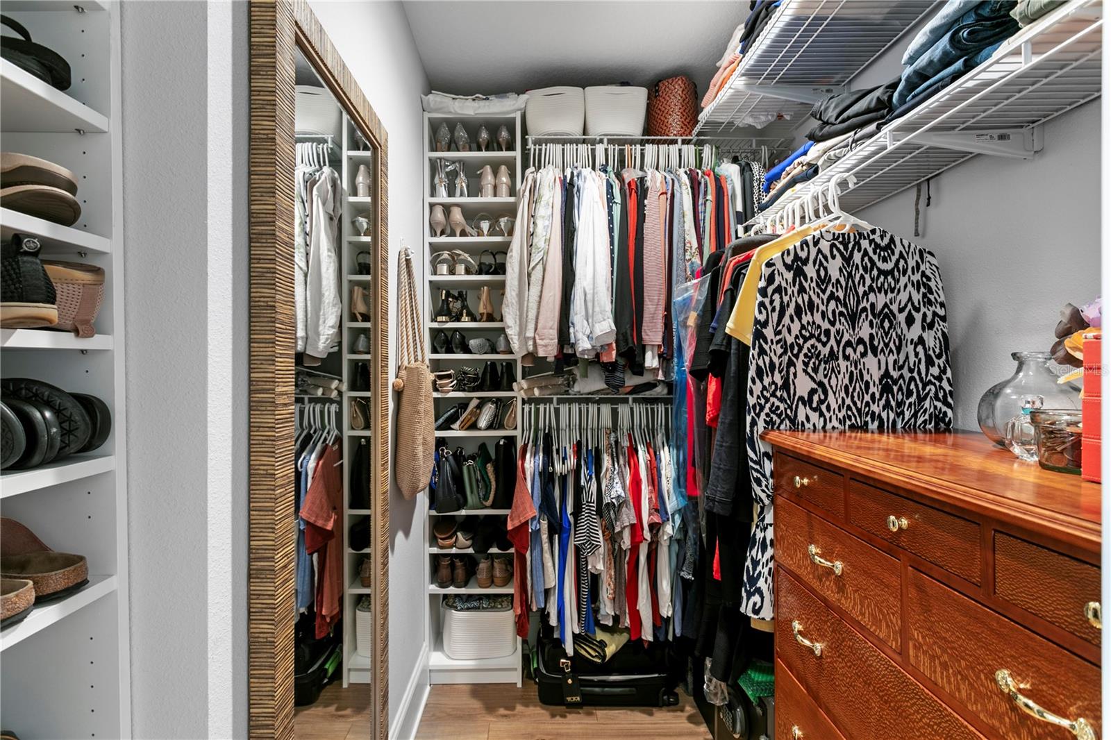 Nicely sized walk in closet for the primary bedroom