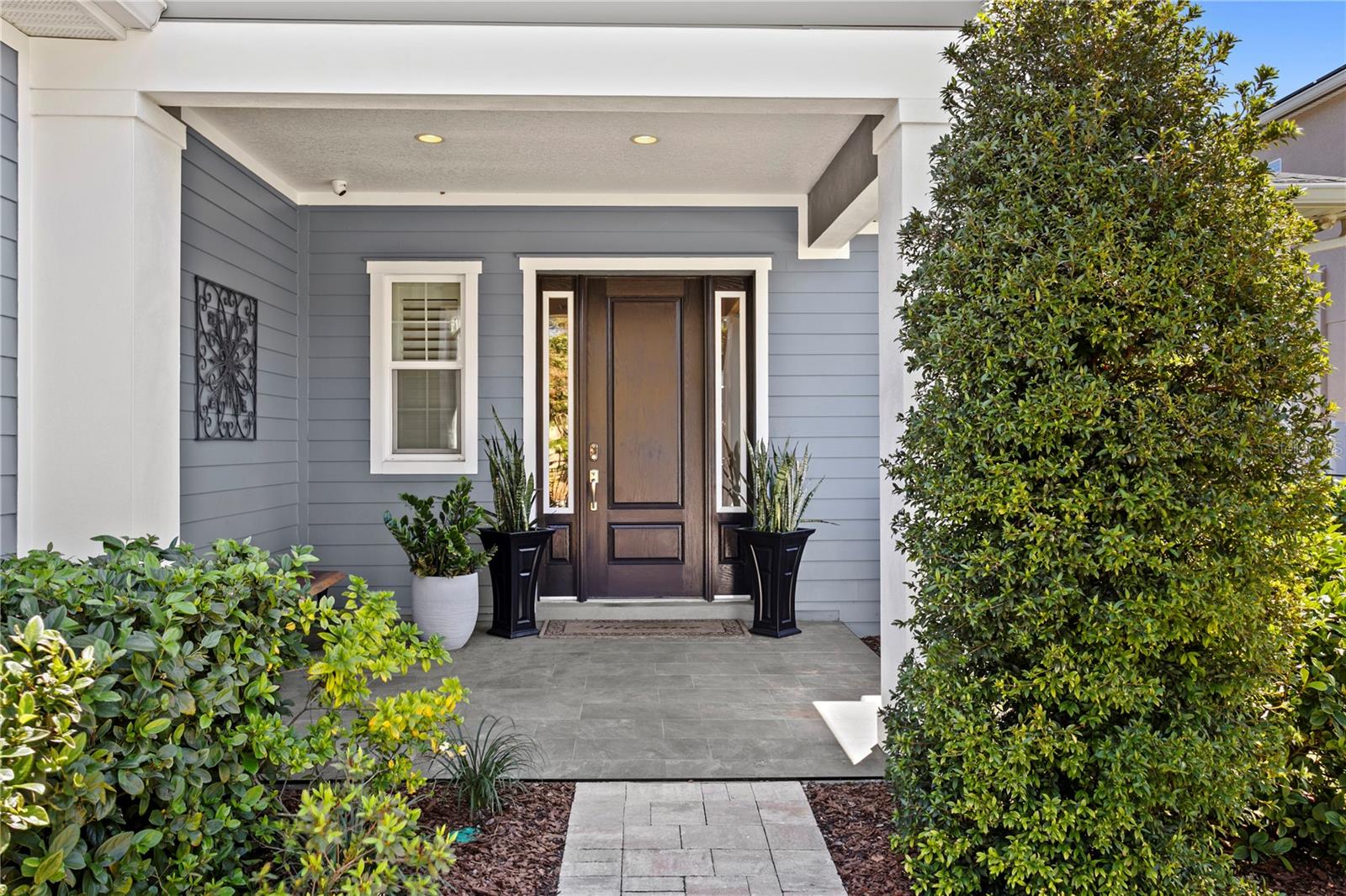 The expanded covered entry is perfect for greeting guests