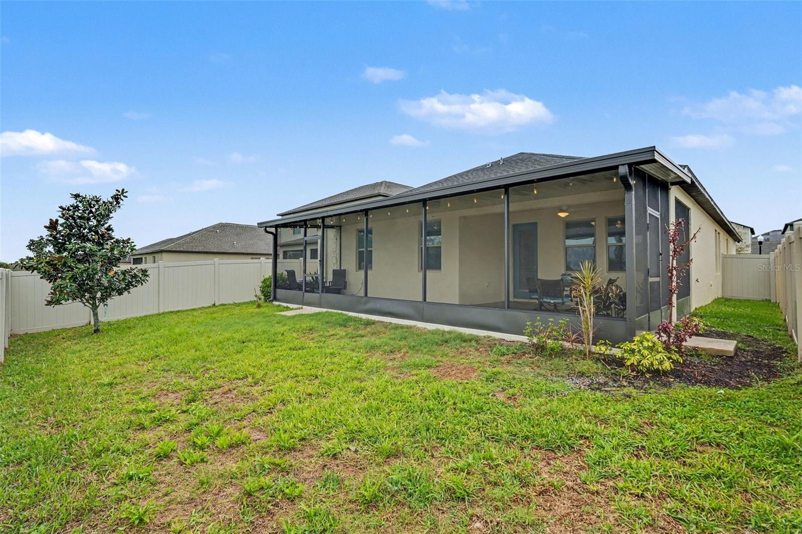 The landscaping has begun with plenty of space to add your creative touches.