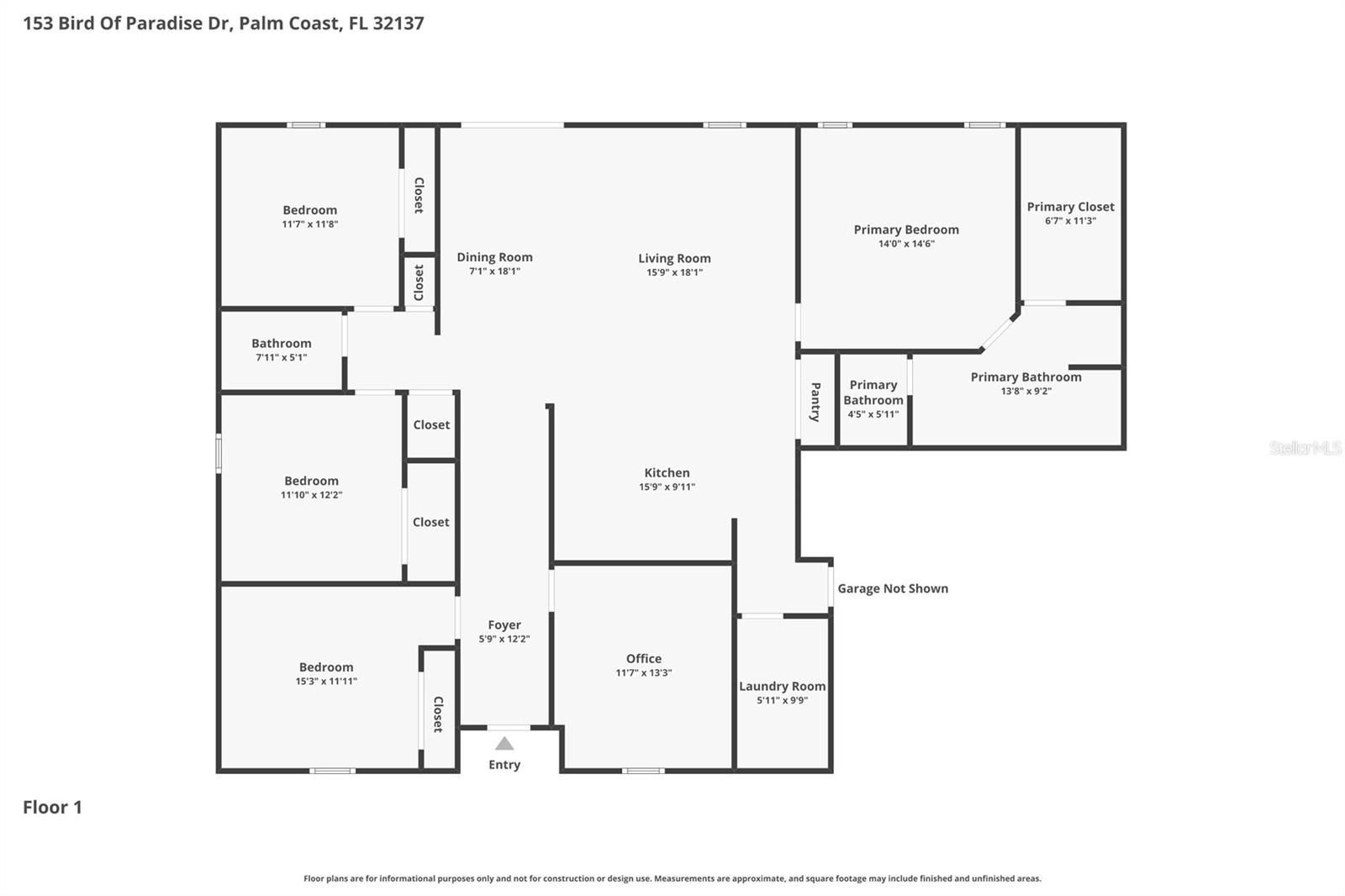 153 BIRD OF PARADISE DR, PALM COAST, FL, 32137