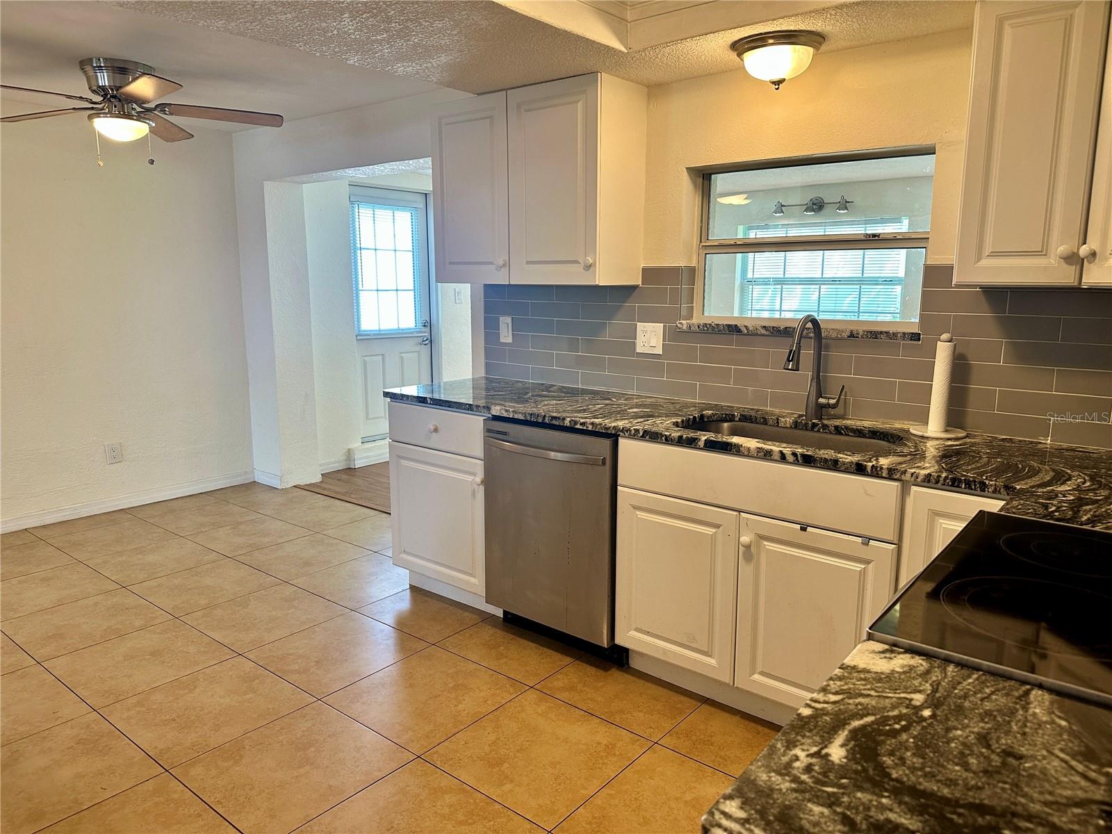 Kitchen with room for dining room table