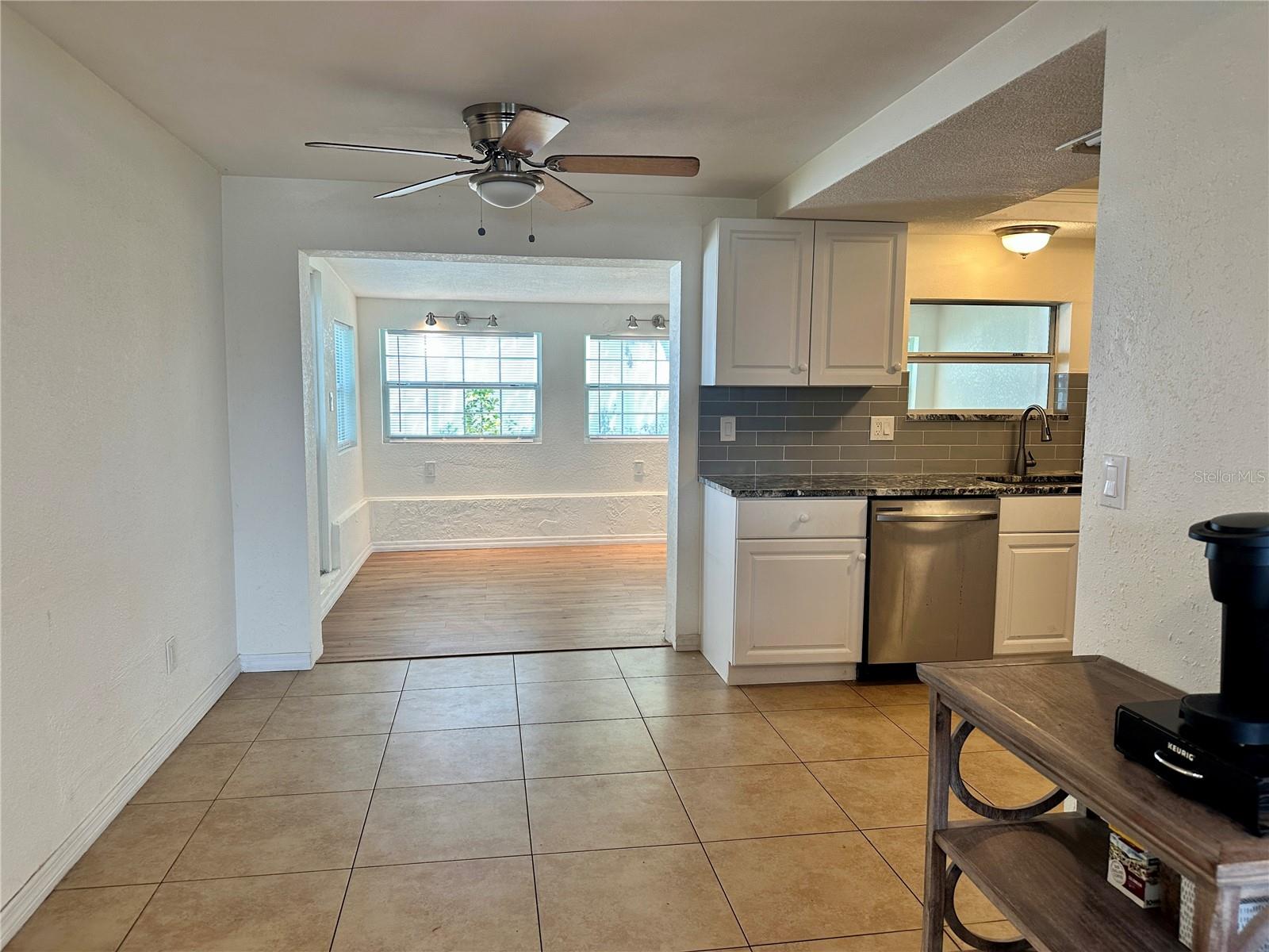 Dining area off Kitchen and between the living area and family room area