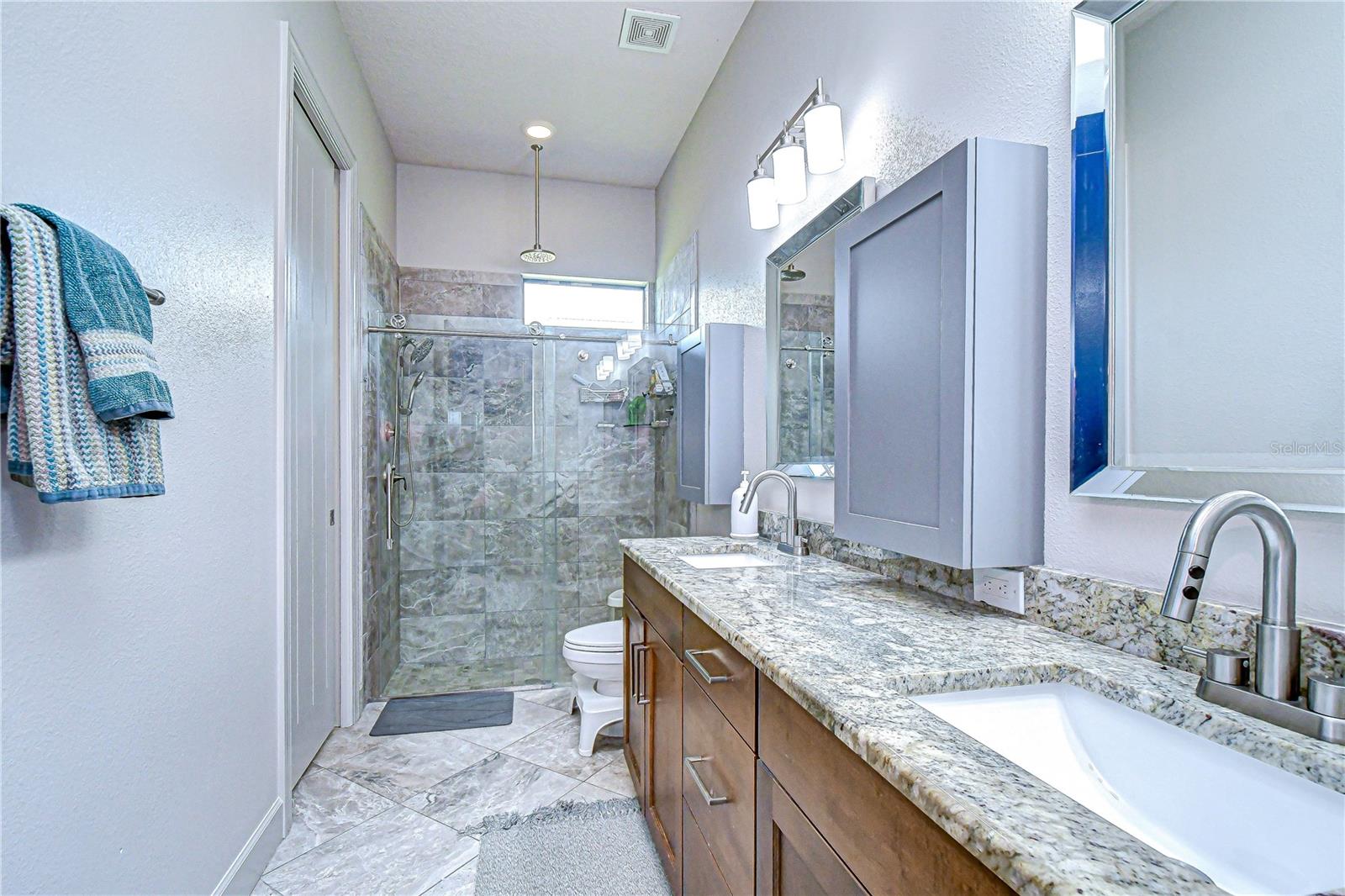 Walk in closet in bathroom