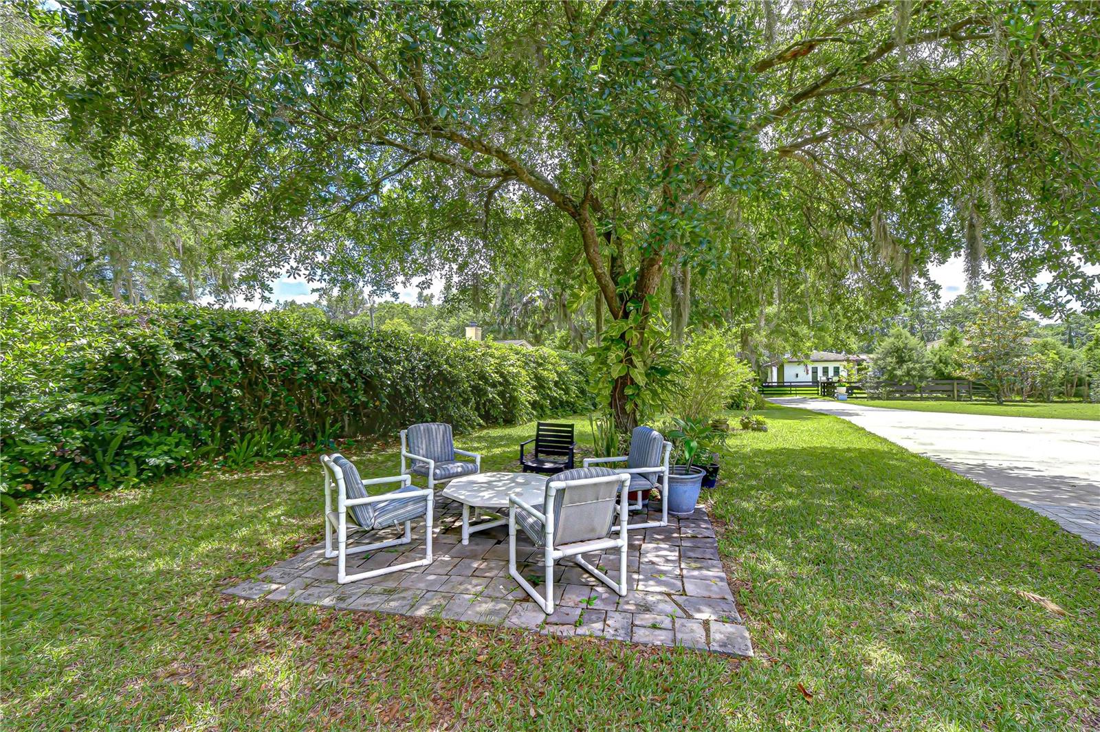 Pavered private sitting area