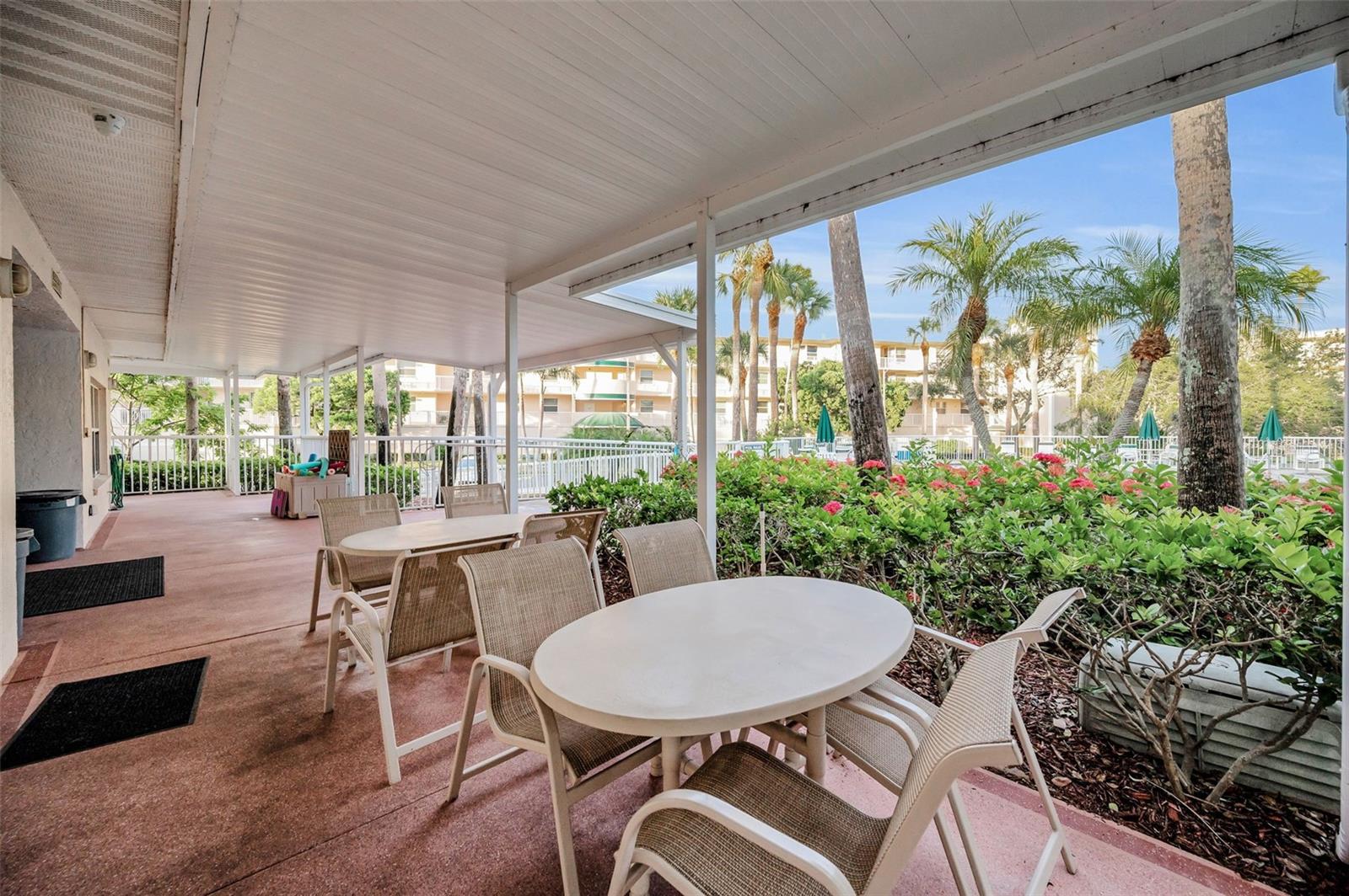 Covered exterior seating