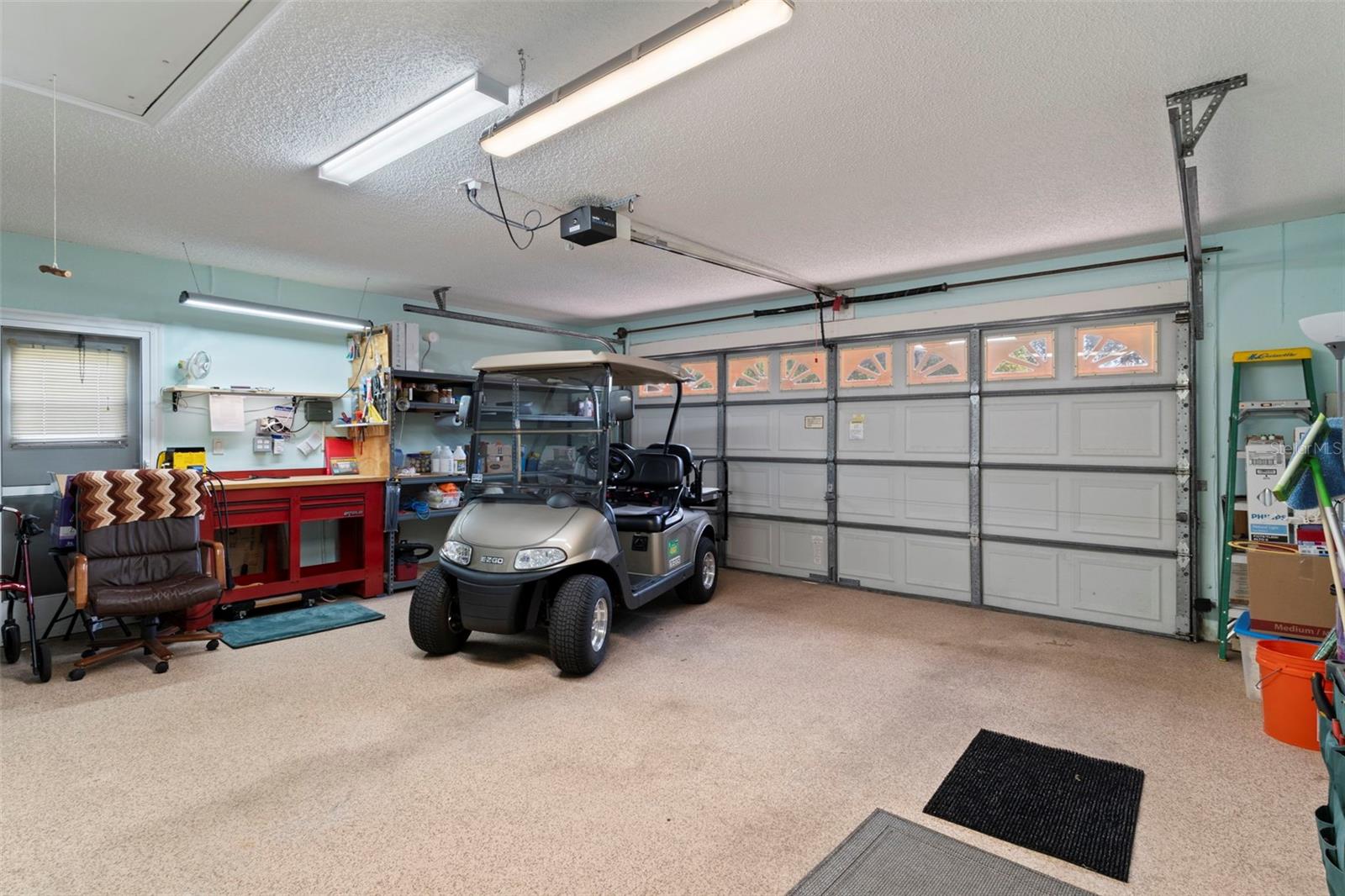 Two Car Garage - Epoxy Floor - Garage Door Screen