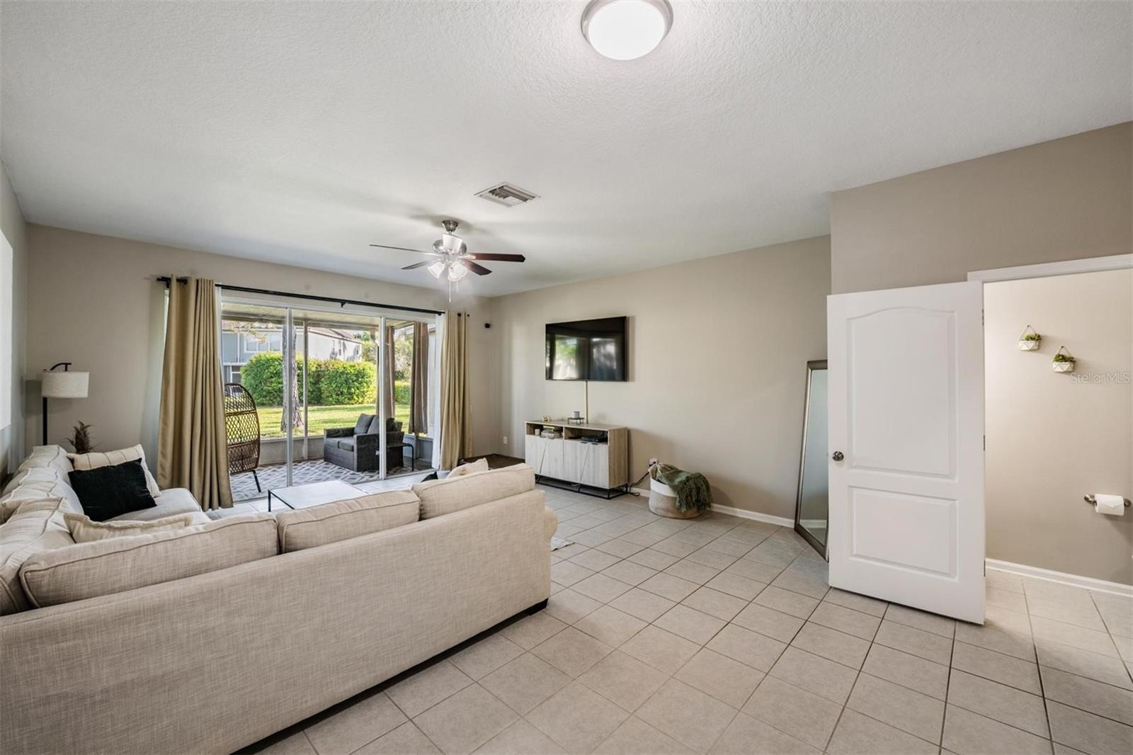 Convenient half bath on first floor.