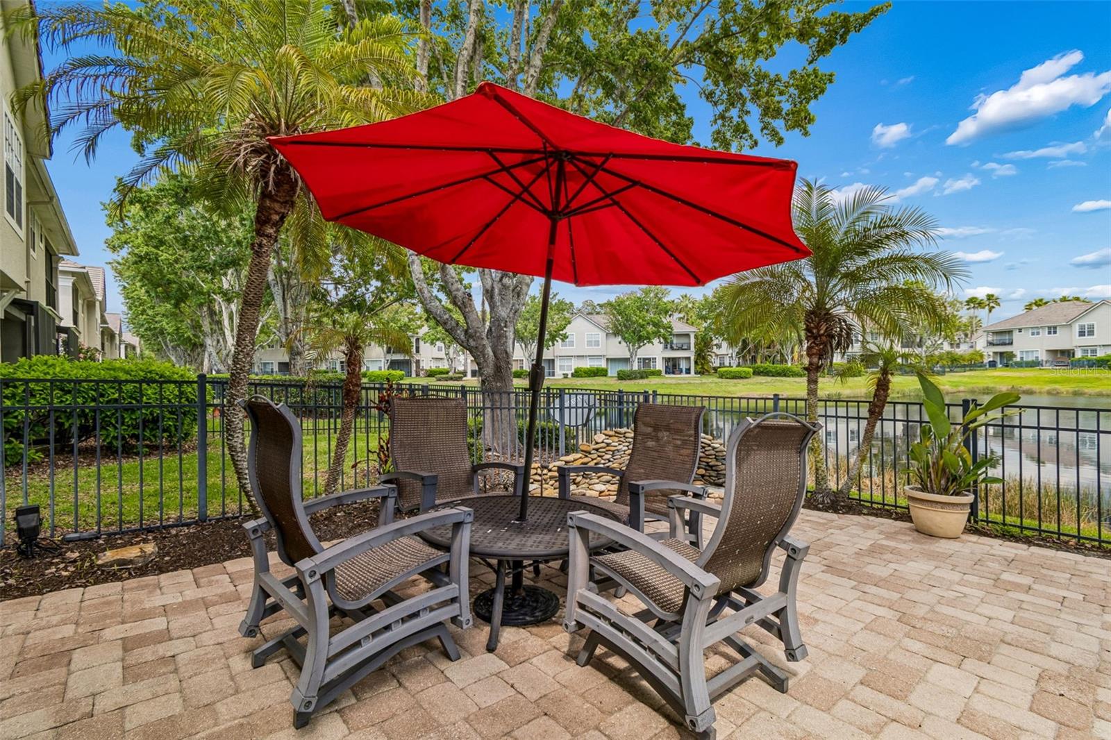 Pavered extended outdoor living area