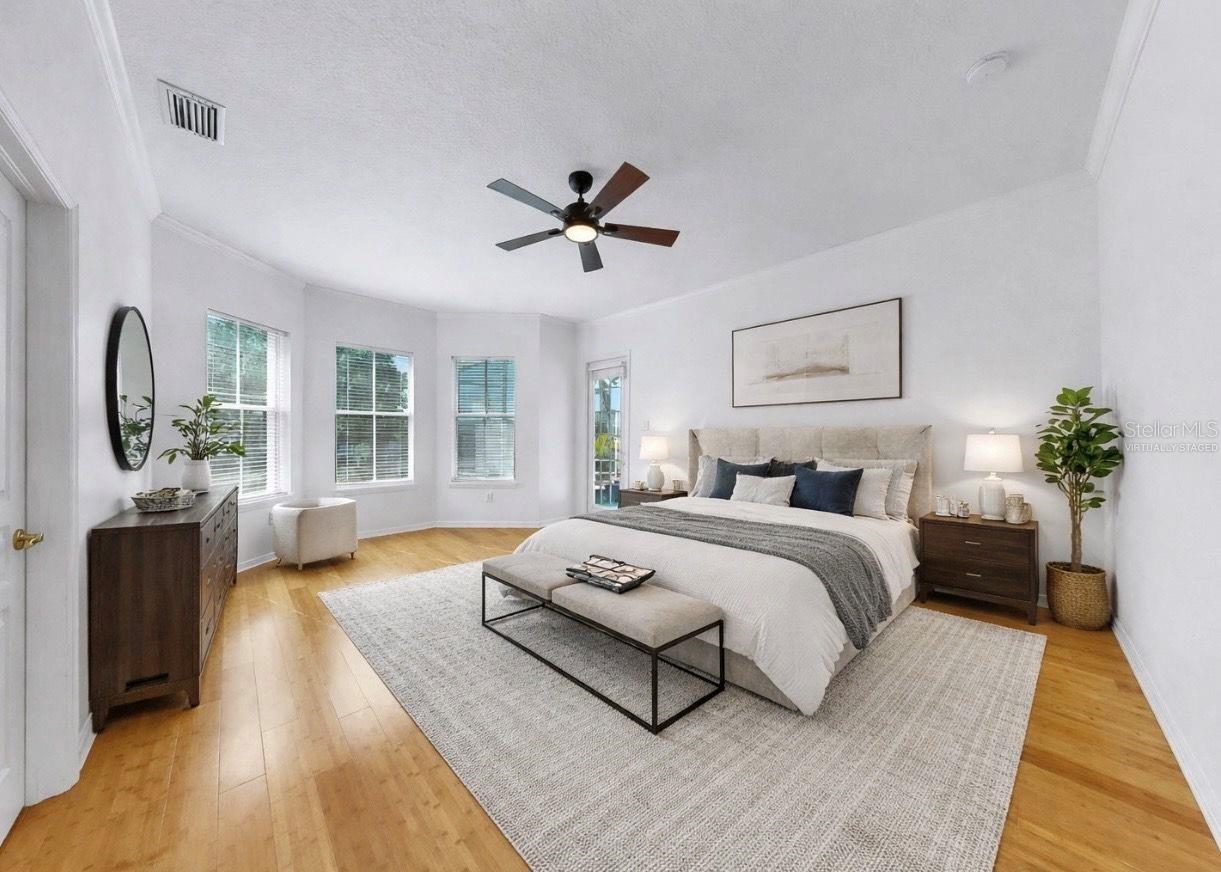 Virtually Staged Master Bedroom