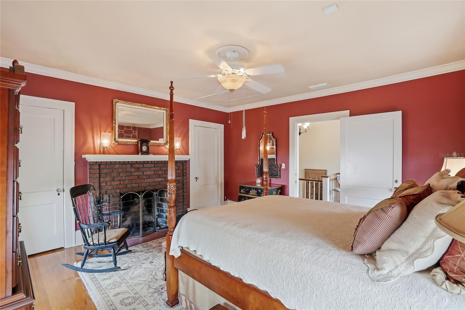 Second Bedroom with view of Fireplace, Upstairs