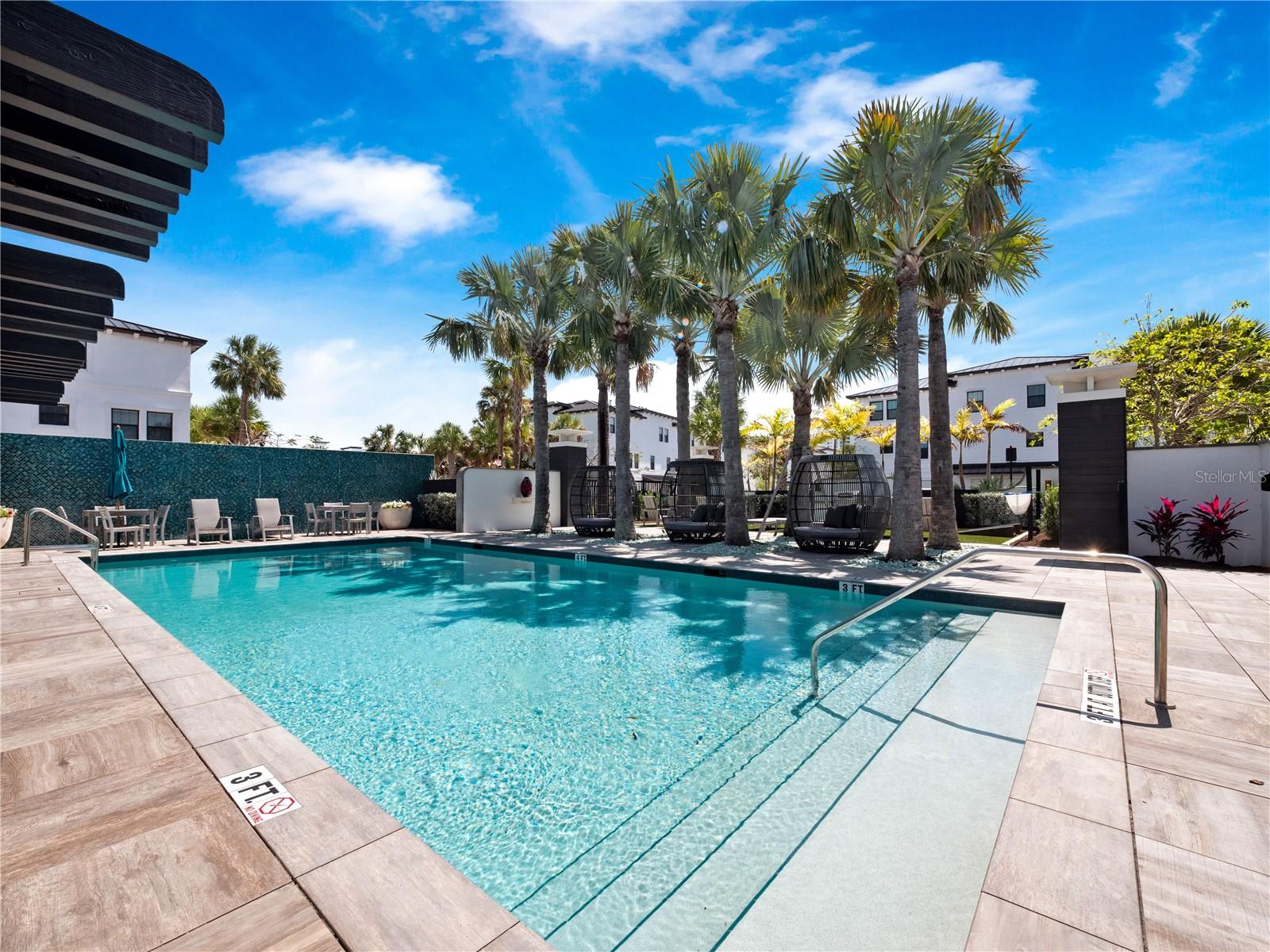 This beautiful and very private community pool is just out your back door
