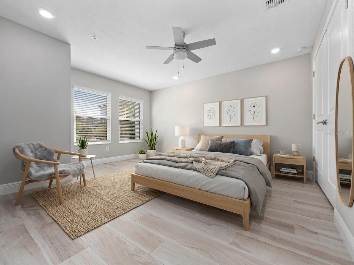Master bedroom on the 3rd floor with views of the bay!