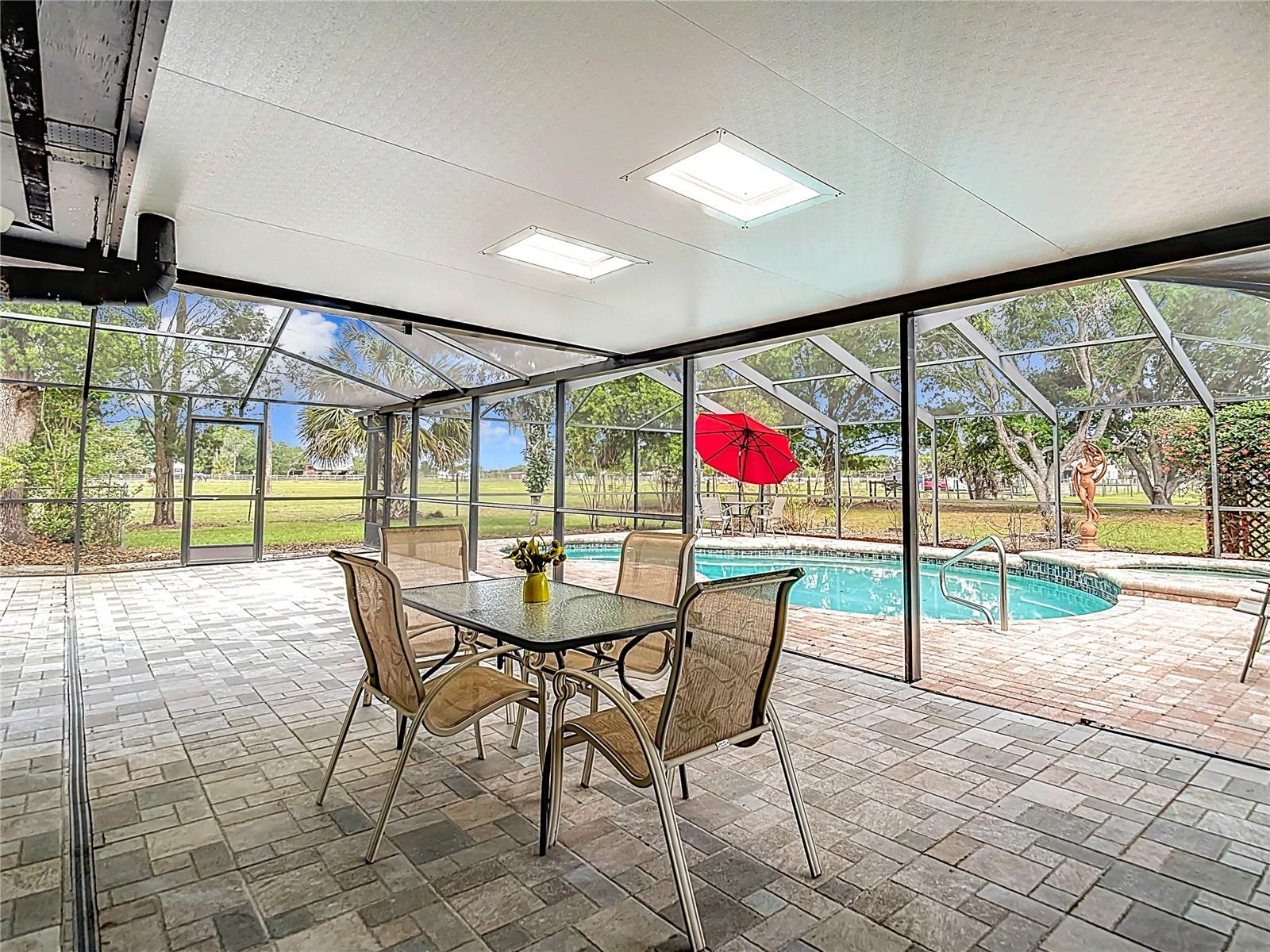 Huge paver deck area