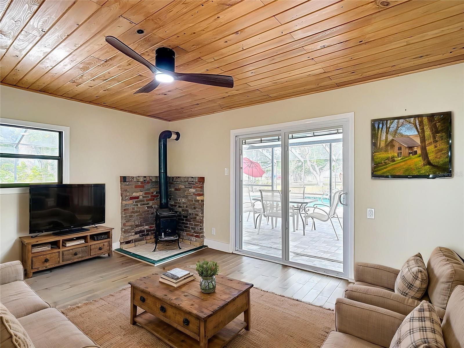 Gathering area overlooking pool/spa