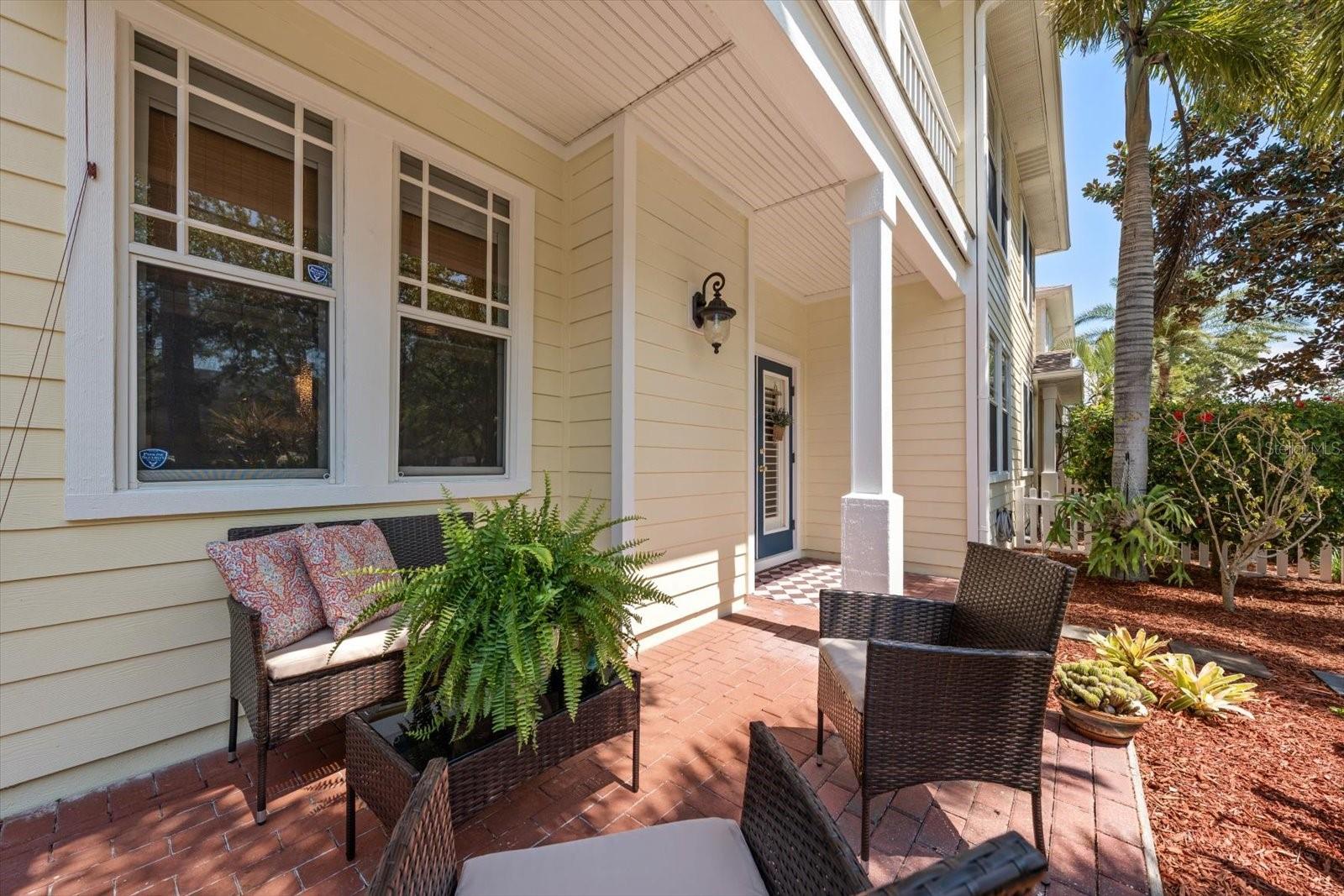 Large front covered patio