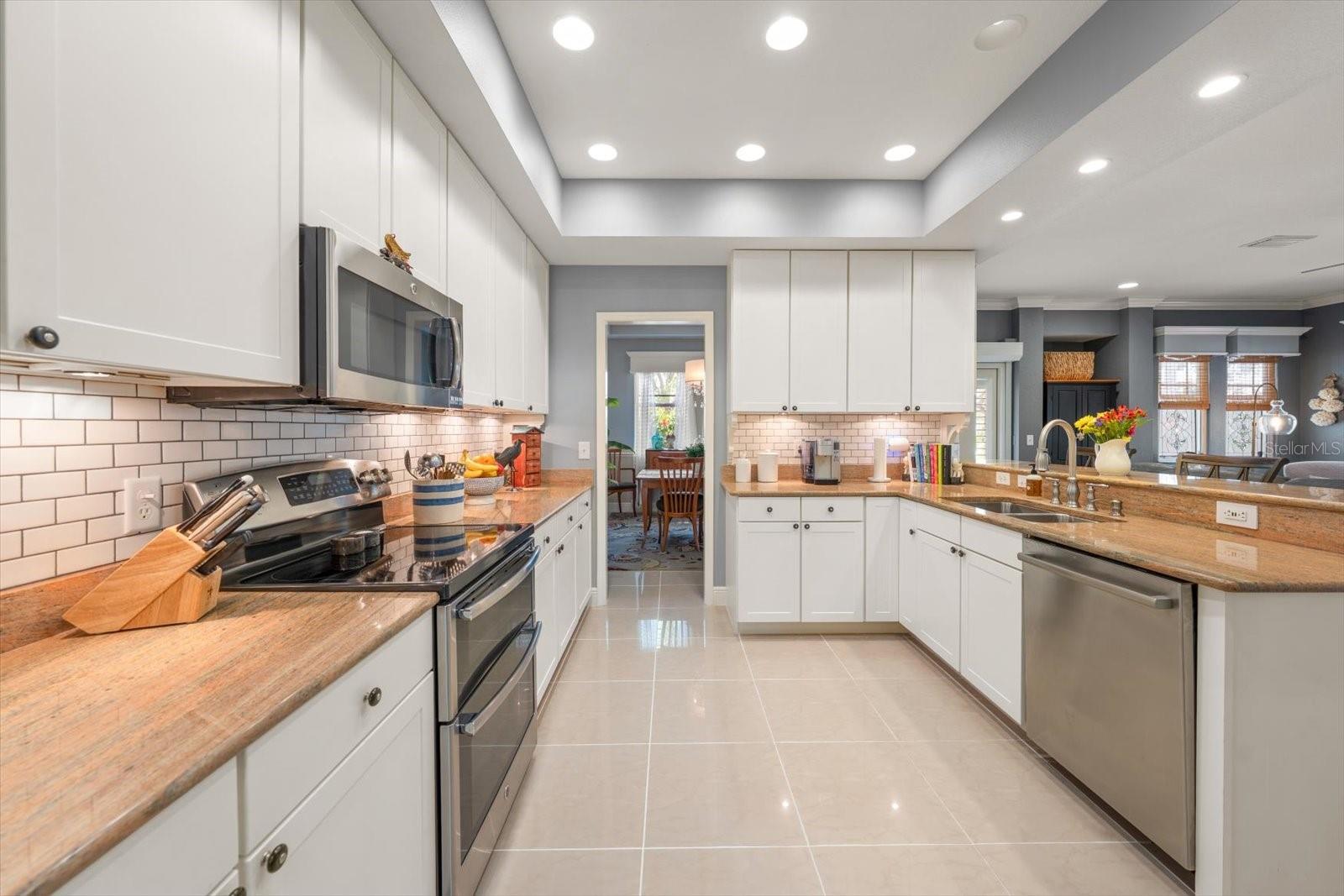 Kitchen and doorway to dining room