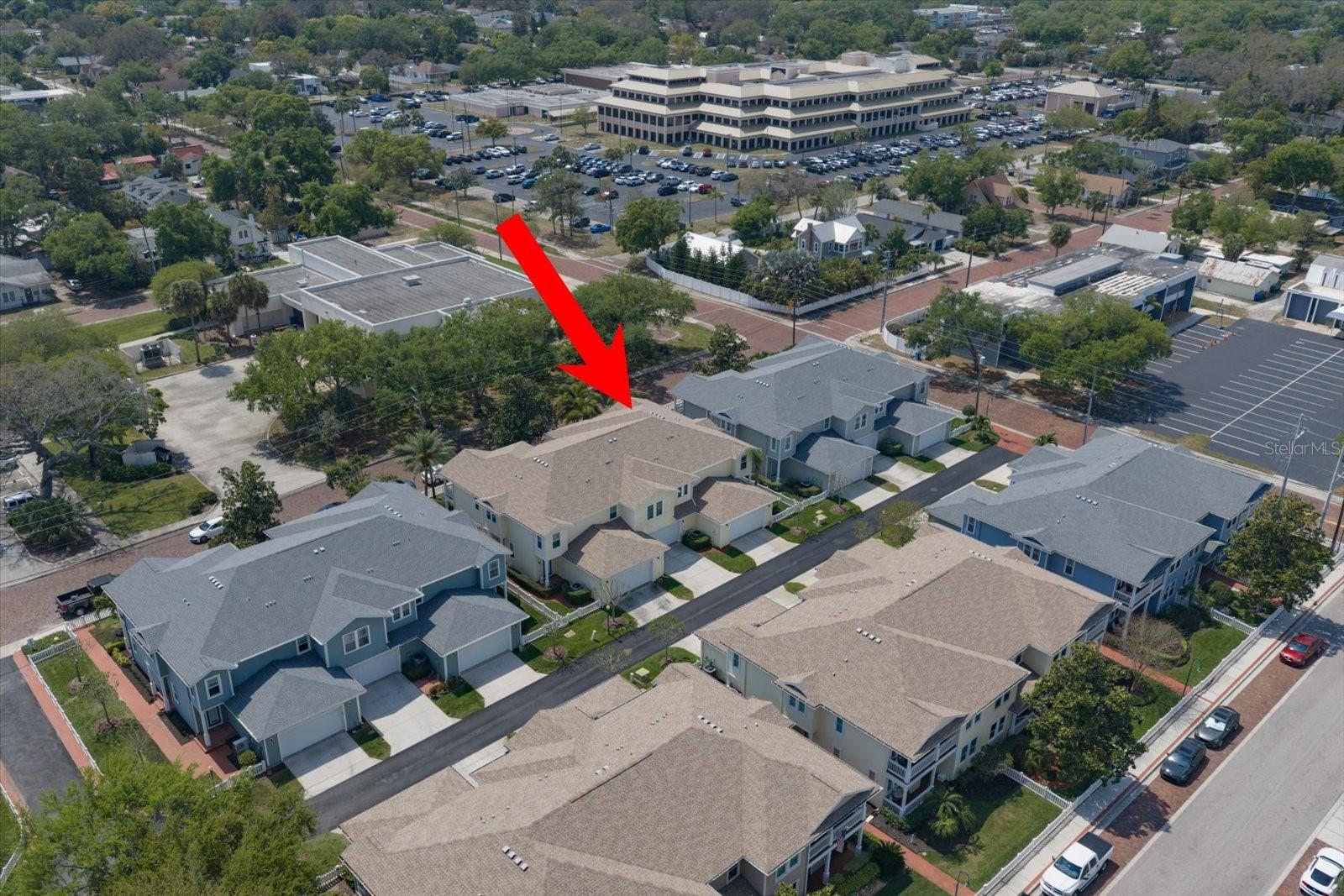 Alley access aerial view